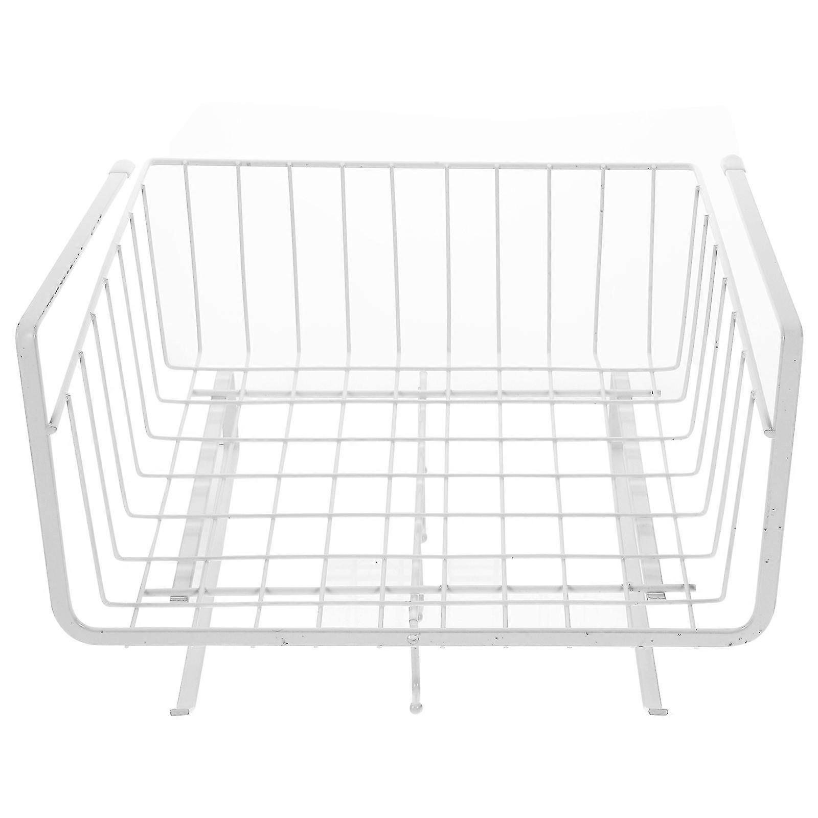 Kitchen Organizing Basket Carbon Steel Storage Solution Rectangular Shape Home Use 10.53X9.94X7.27in 1Pcs