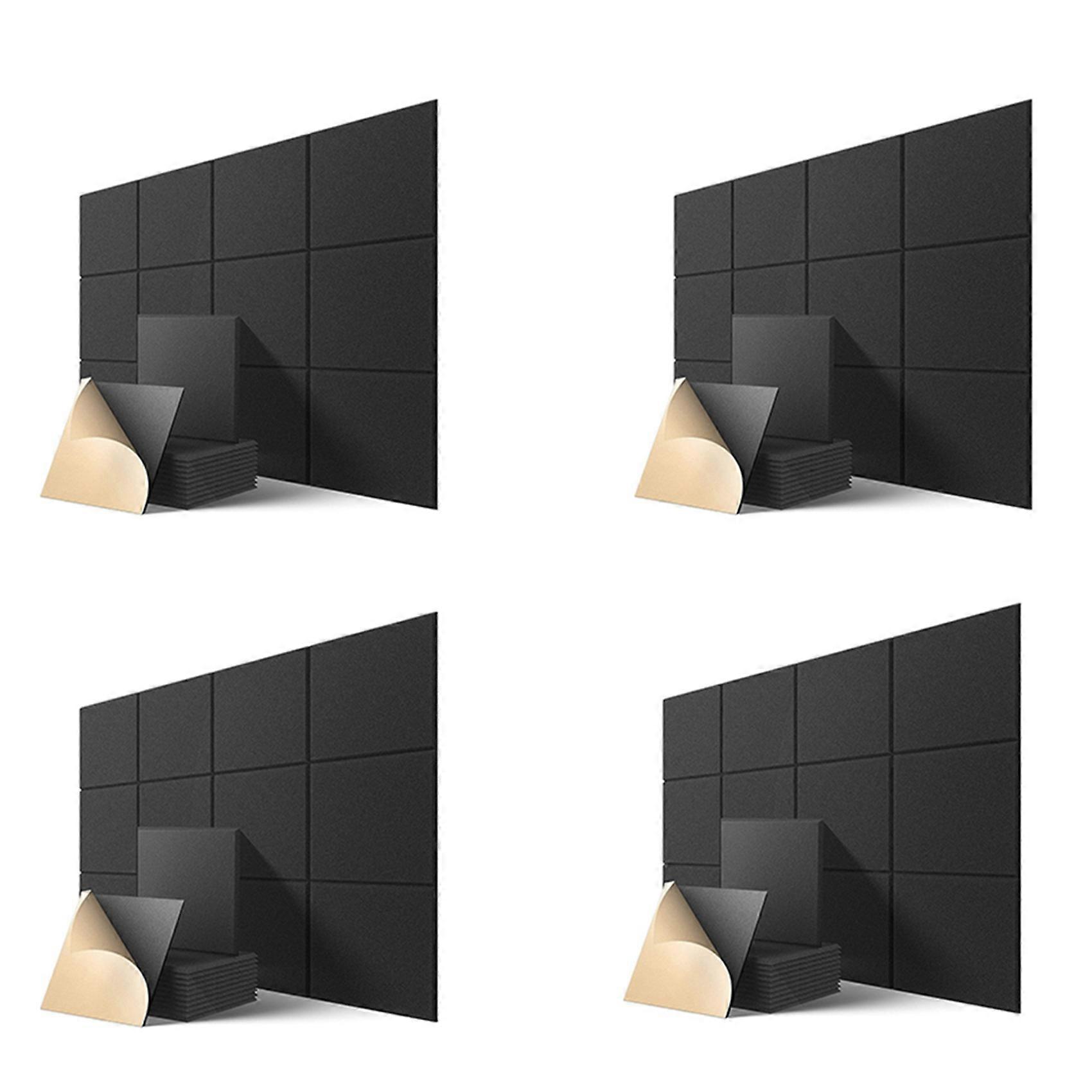 Self-Adhesive Acoustic Panels 12 Pack,12 x 12 x 0.4 inch Sound Proof Padding,Sound Absorbing Panel f