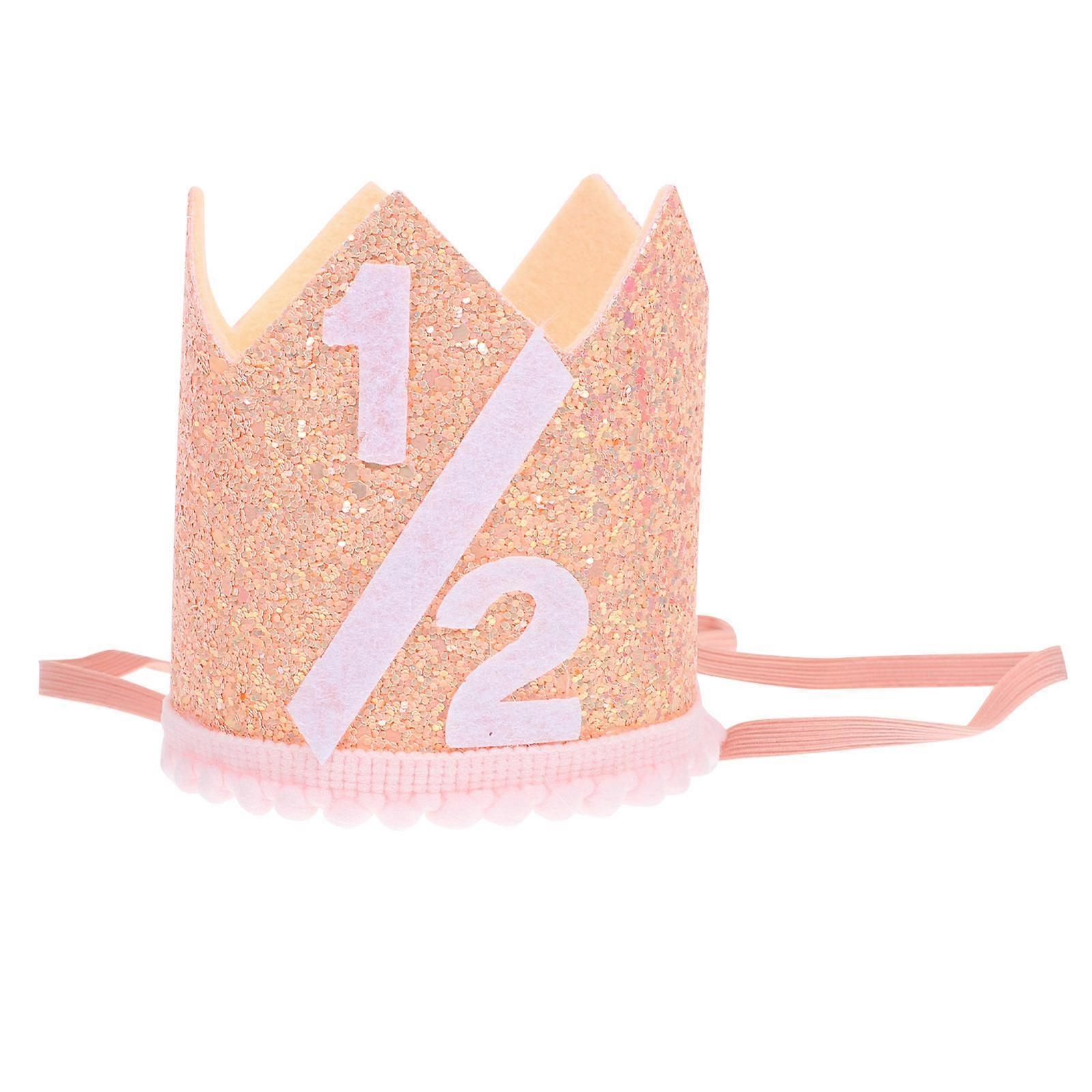 Rose Gold NonWoven Birthday Hat for Kids with Unique Tiara Shape and Comfortable Fit 1/2 Size