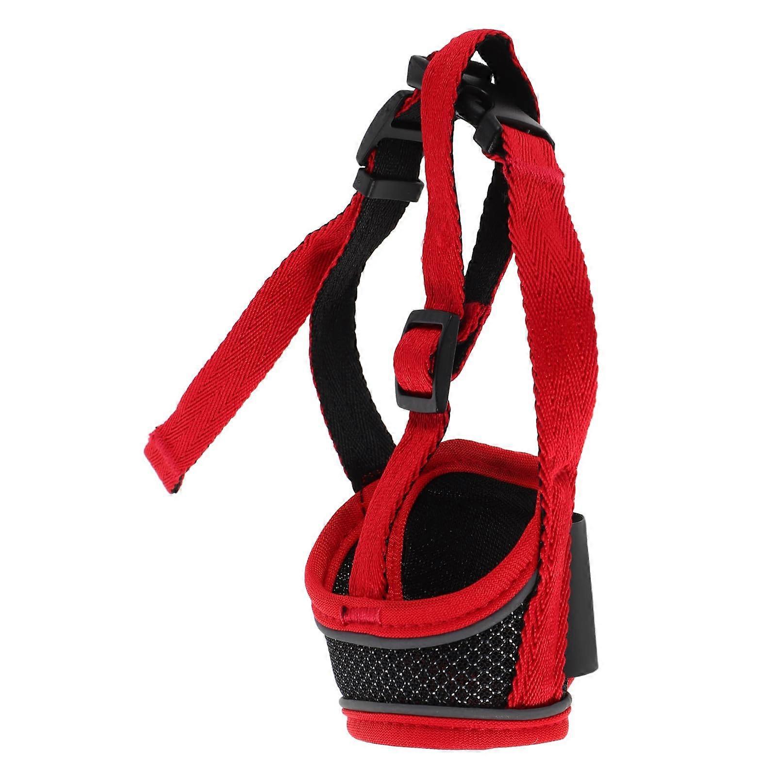 Adjustable Dog Muzzle for Small Dogs, Breathable, Prevents Biting, for Training and Home Use, Red