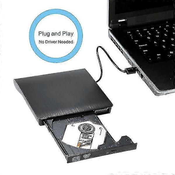 External USB 3.0 slim DVD-RW CD writer drive reader burner player for laptop PC.