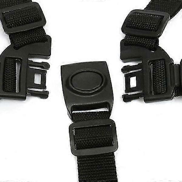 5-Point Safety Belt for Children, Adjustable Rotating Hook Baby for Stroller High Chair Buggy (Black) null none