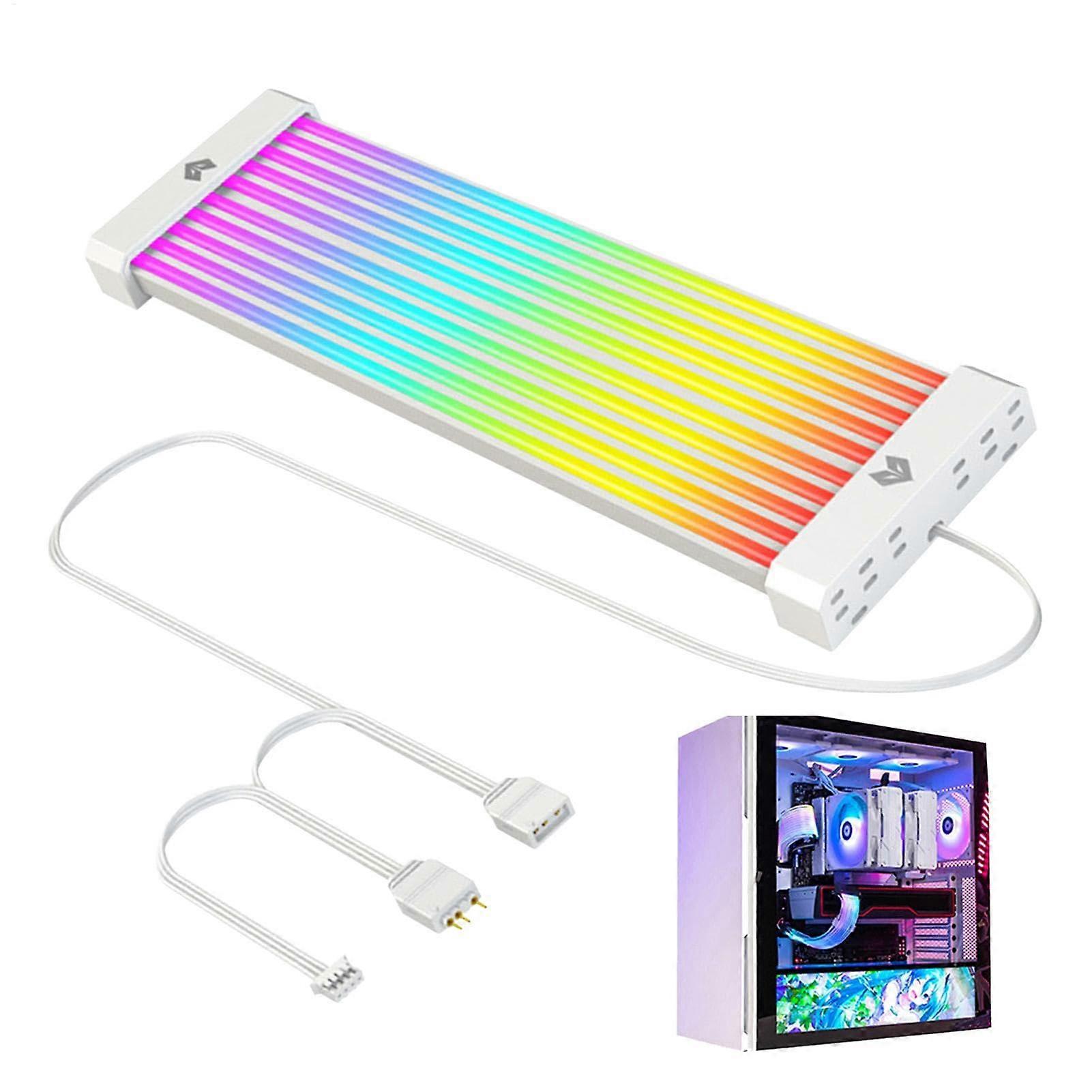 RGB 24 Pin Motherboard Cable ARGB PC Cable Cover 24 Pin Extension Cable 5V With Diffuse Soft Silicone Tube LED Strip Set For GPU