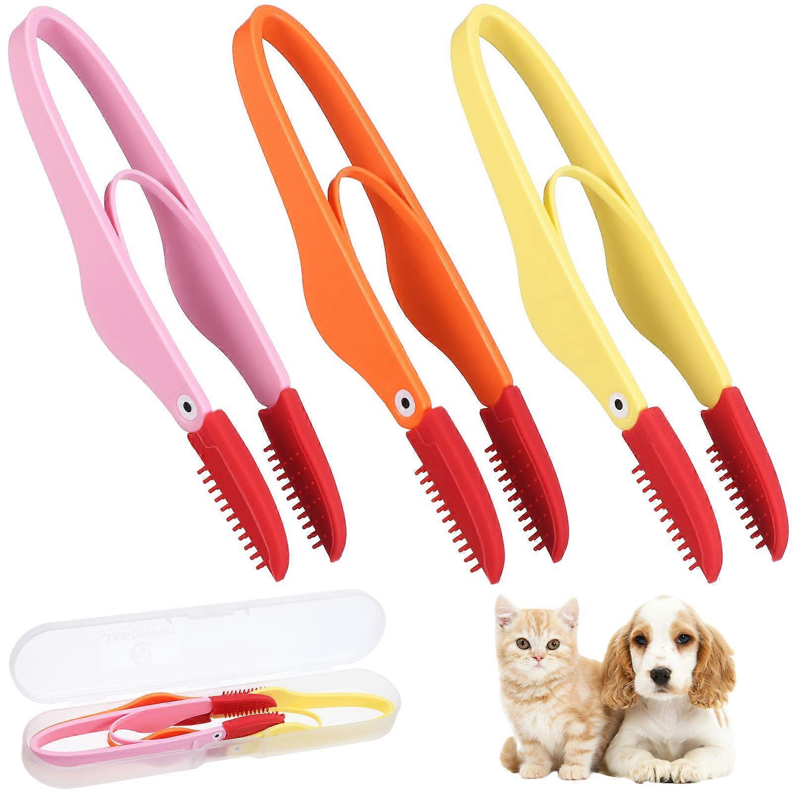 3 Pcs Dog Tear Brush with Silicone Soft Eye Cleaner for Pets, PP Material Compact Design with Storage Box for Gentle Tear Mark Cleaning