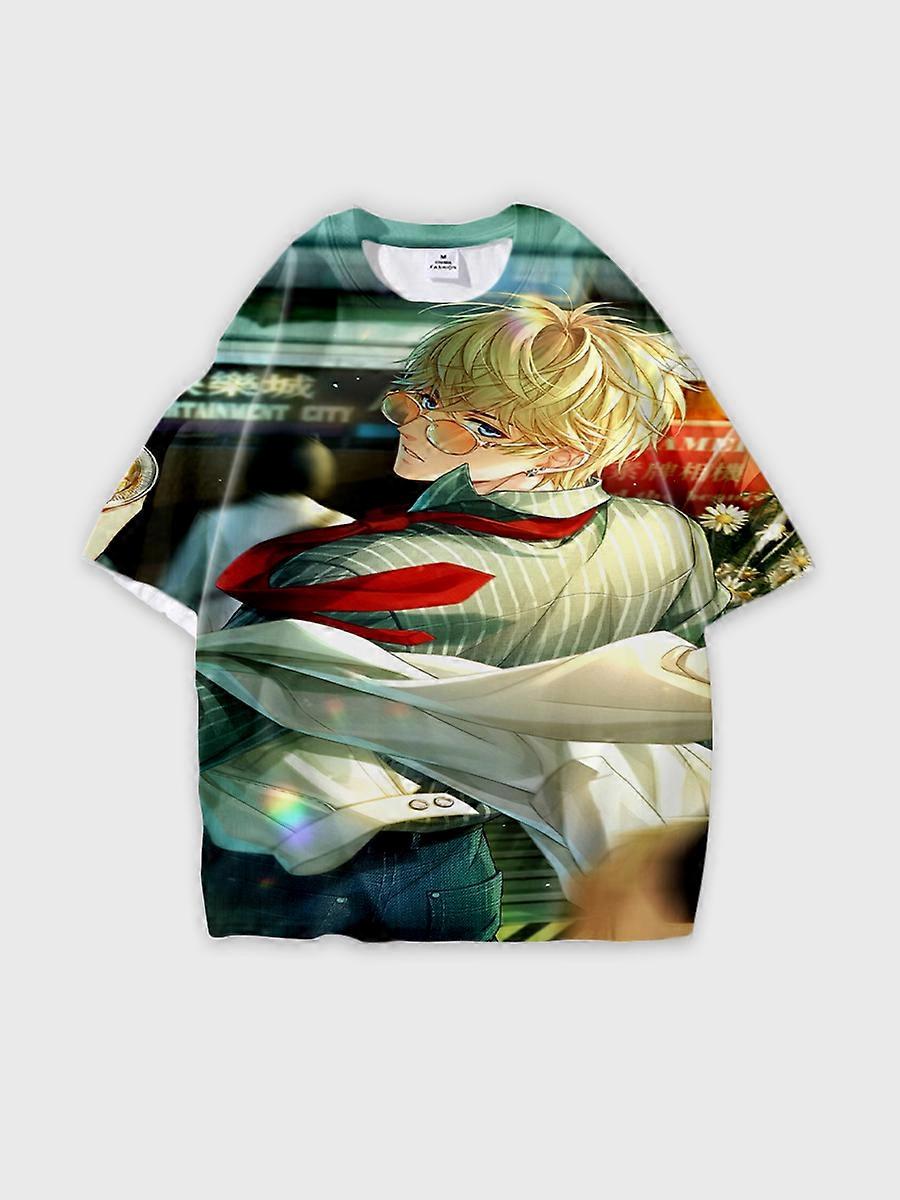 T-shirt round neck Role Pattern loose short sleeve E3722