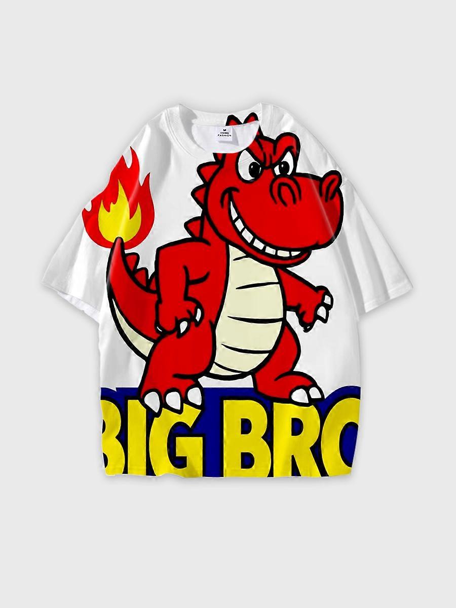 T-shirt round neck Pattern loose short sleeve N3134