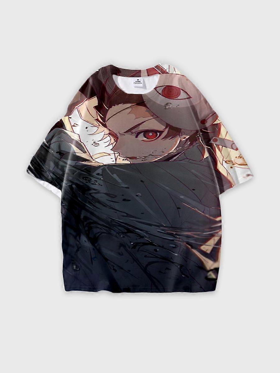 T-shirt round neck Character Pattern loose short sleeve P3311