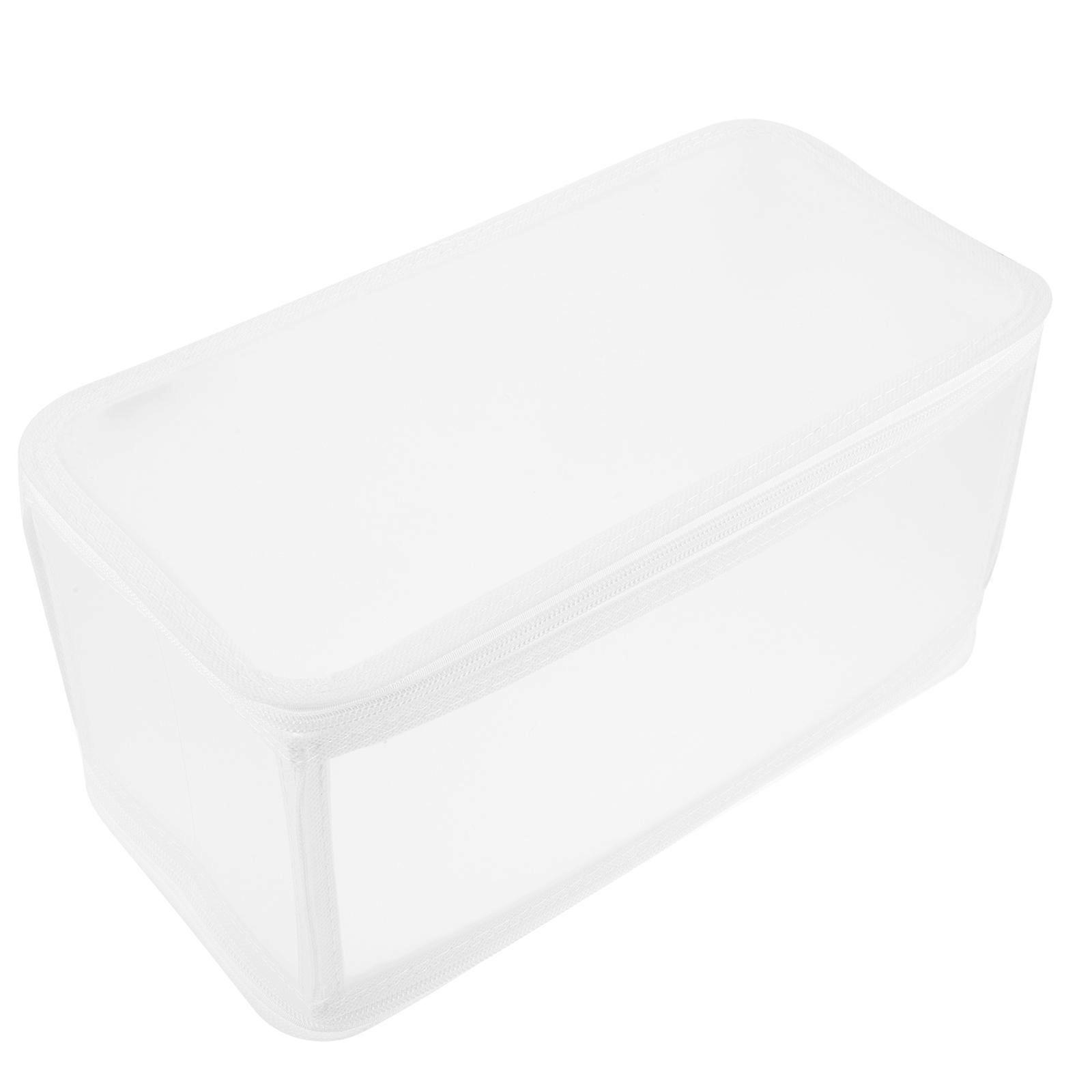 White Multi Function Makeup Bag for Storage with Sturdy Zipper Closure and Large Space Plastic and .8x4.9x2.6 Inches