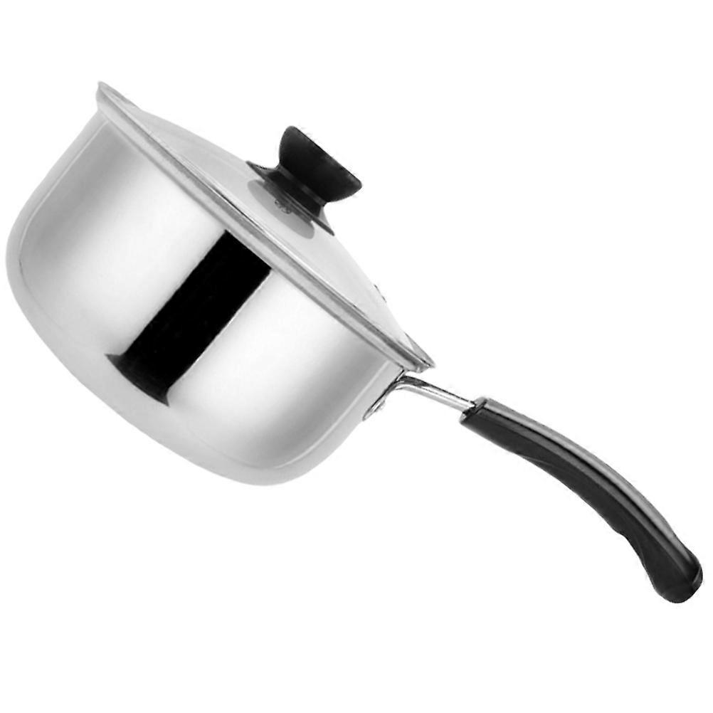 Stainless Steel Saucepan with Lid Single Handle Cooking Pot for Soup and Milk