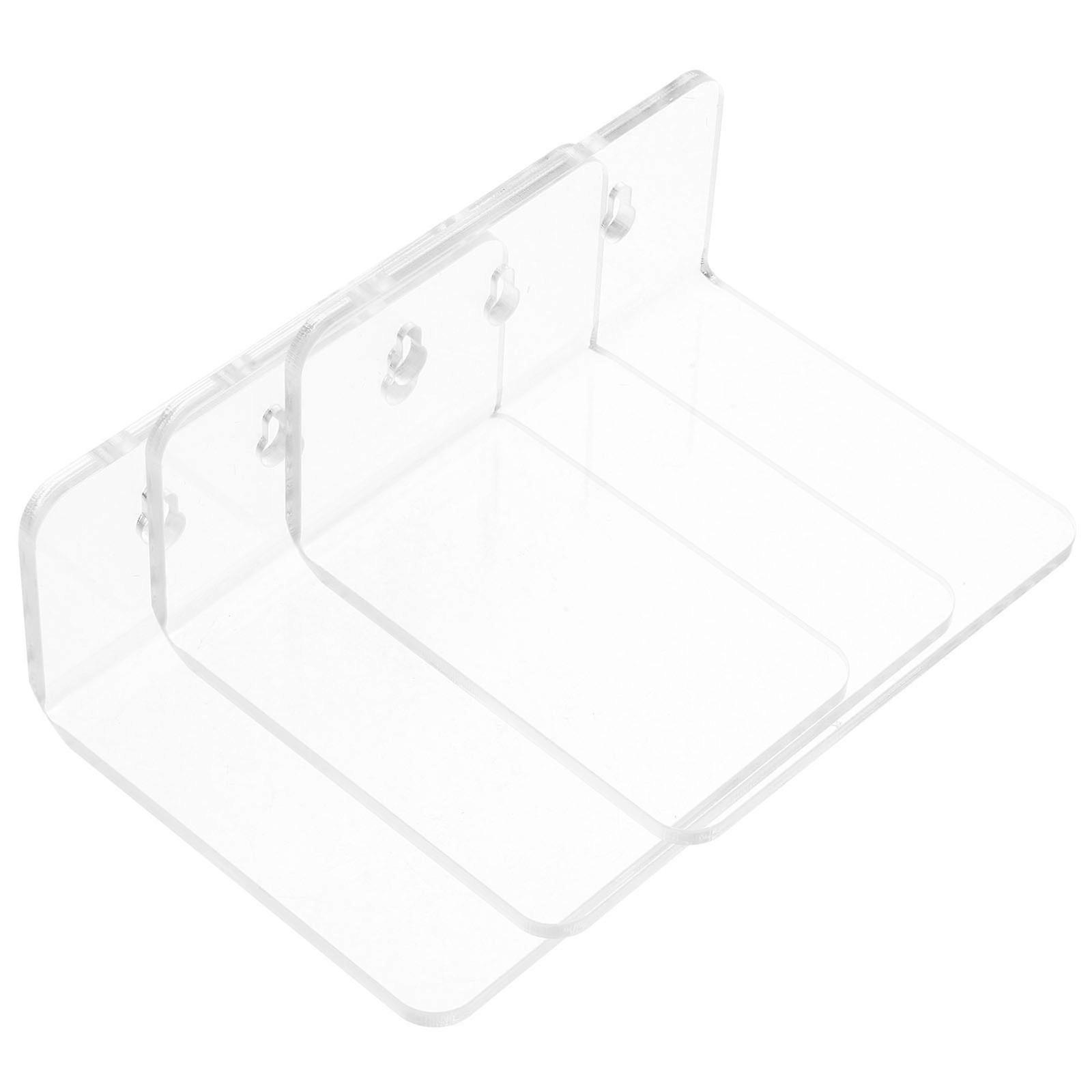 Rack for Flowerpot Transparent Plants Shelves for Garage Wall-Mounted Acrylic Material 3.9×3.5×2in 1 Set