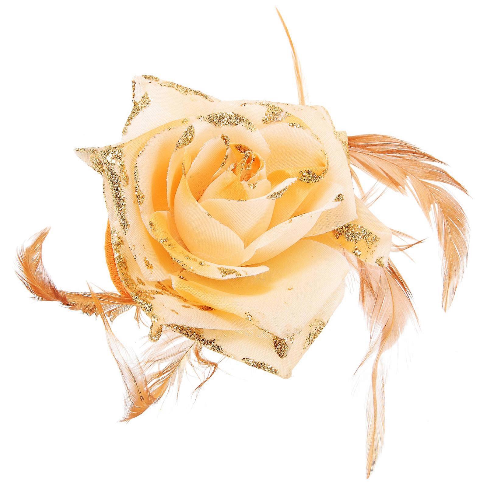 Saç Çiçekler Çiçek Başlık Gül Şekli Kadınlar Için Günlük Yaşam Sarı 17x10 cm Saç Dekorasyon 1 Paket