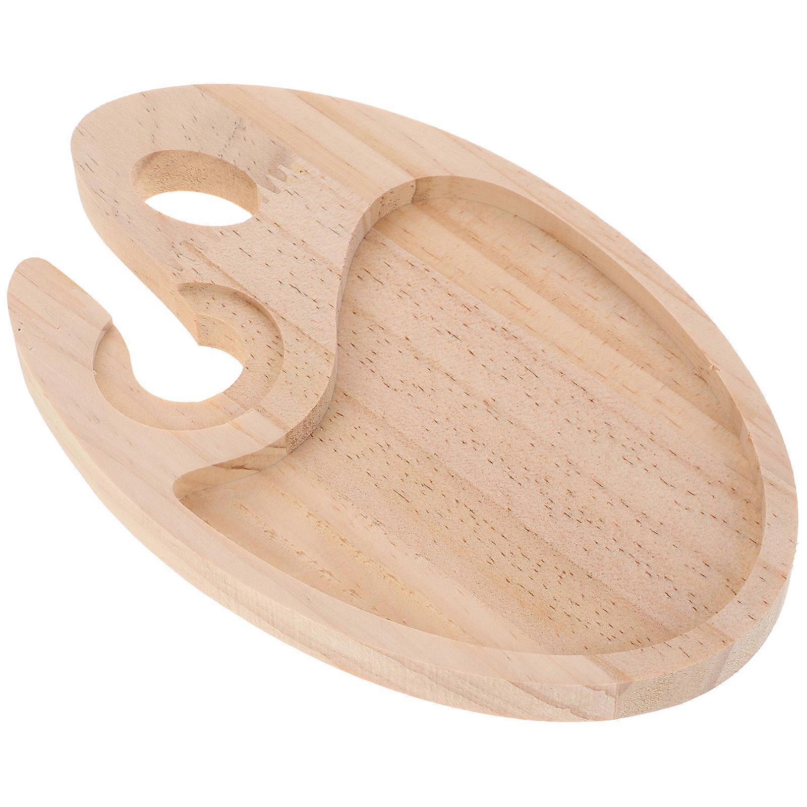 Beige Wooden Appetizer Tray MultiPurpose Serving Tray for Food Storage 15.5 x 9.5 Inches