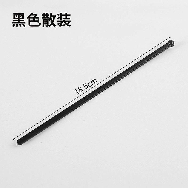 100pcs 볼 헤드 교반기 : 재사용 가능한 라운드 탑 스위즐 스틱 케이크 팝 칵테일 커피 음료 교반기 스틱 레스토랑 홈 바 파티 블랙