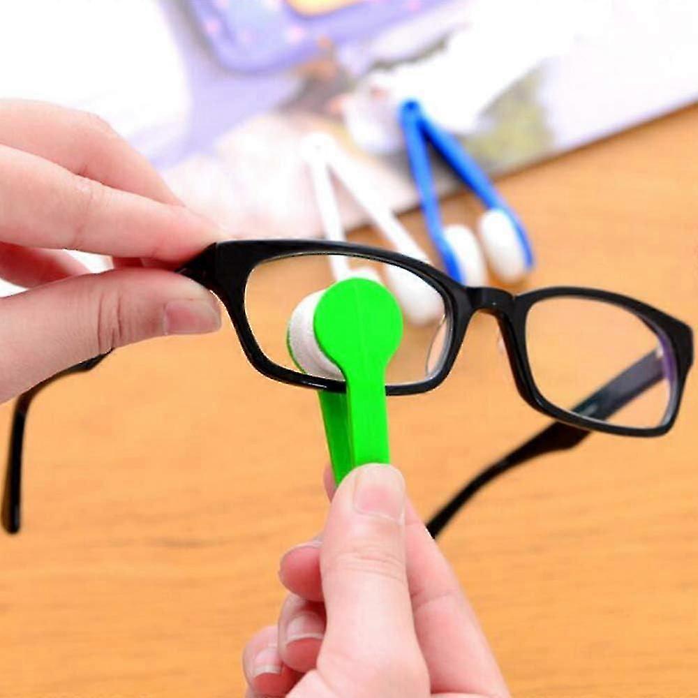 5 Pcs Mini Portable Multi-Function Glasses Cleaning Rub, Handle Glasses Shaped Microfiber Glasses Cleaner Brush T