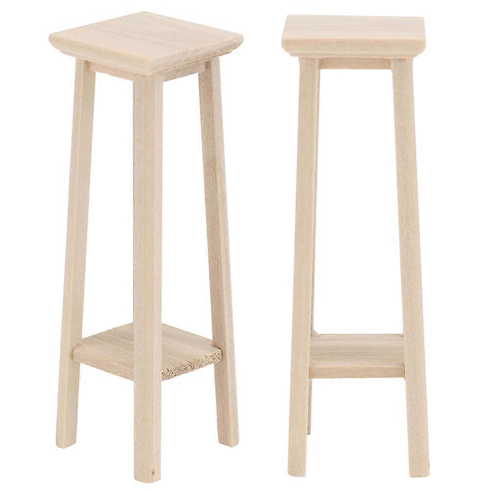 Miniature Flower Rack Model for Decoration Beige Synthetic Material Won't Deform Easily 2pcs