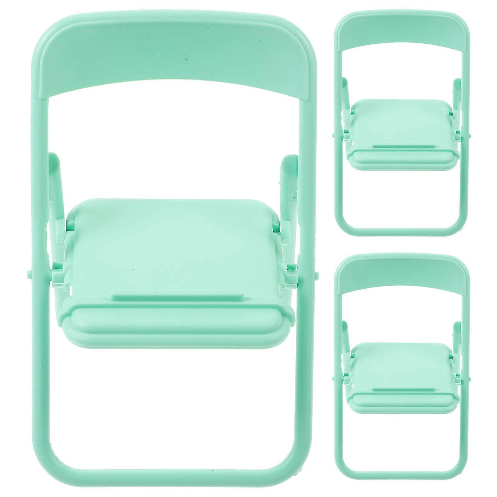 3db mini zöld összecsukható háttámla modellek, könnyű kompakt dekoratív bútordíszek gyűjteményhez és lakberendezéshez