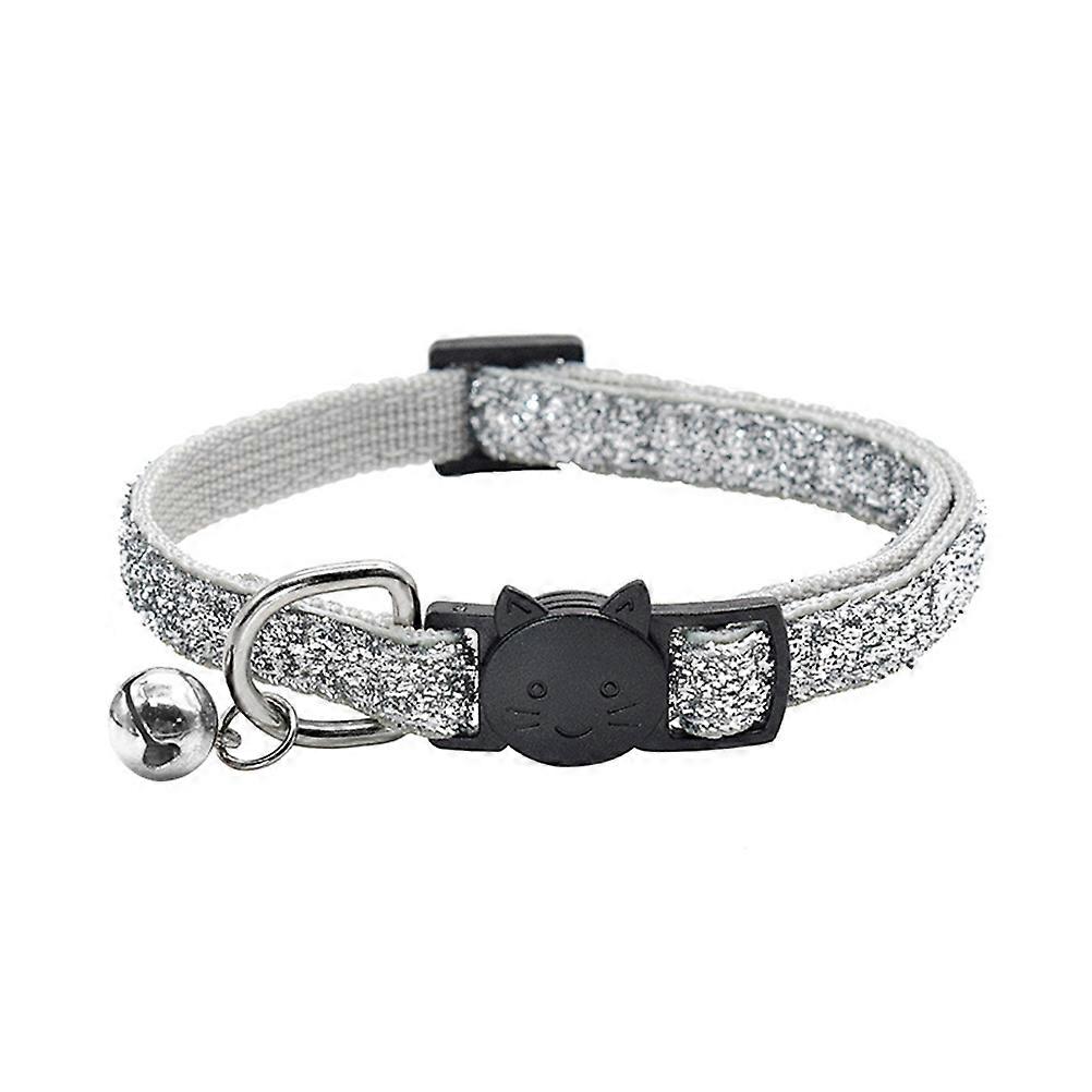 אופנה צווארון לחיות מחמד עם פעמון לכלבים וחתולים מתכוונן נוח מתכת בד צבע מגוון מתאים לרוב חיות המחמד