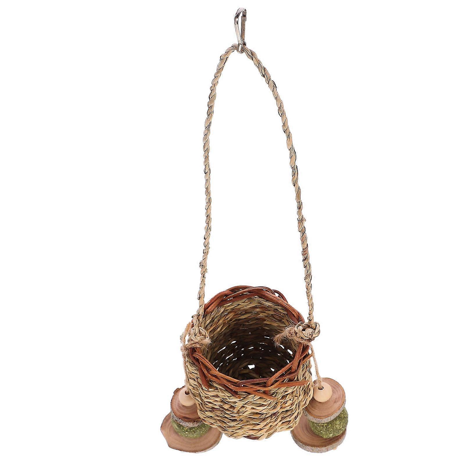 Bunny Chew Natural Woven Grass Basket for Parrots, Hamsters, and Guinea Pigs – Durable, Safe Teething Toy for Animal Play