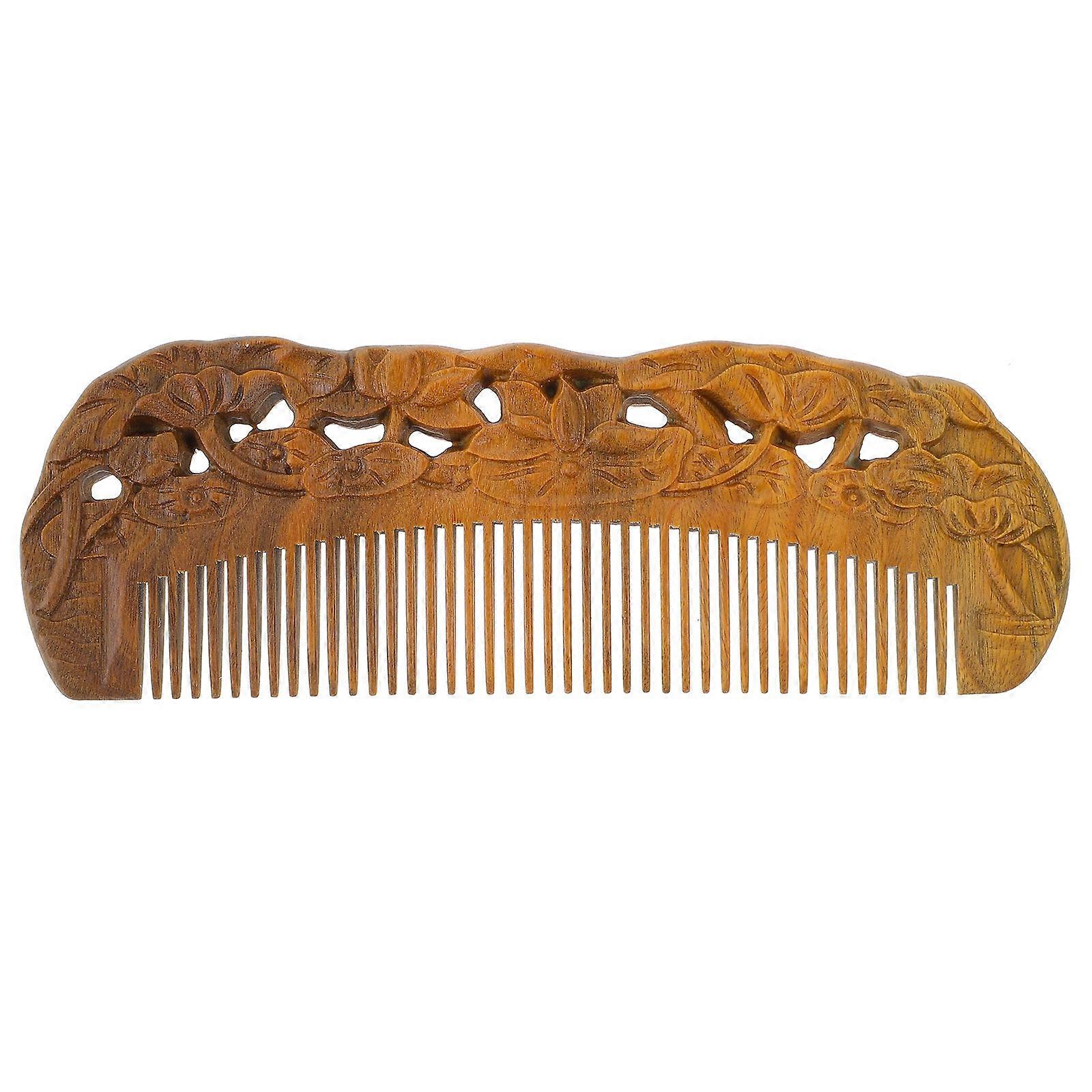 Sandalwood Wide Tooth Hair Comb for All Hair Types – Detangling, Scalp Massage & Comfort Grip
