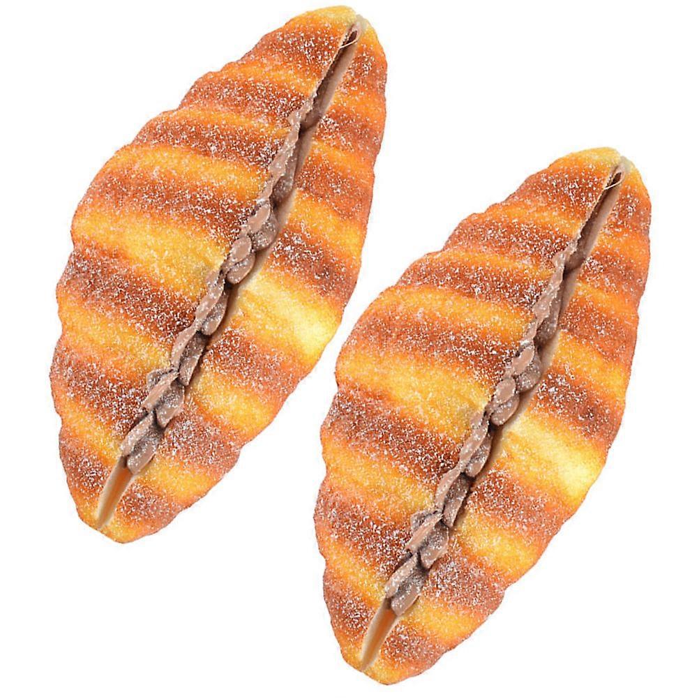 Simulation Bread Model 2Pcs Multi PU Ultra-Realistic Fake Food Prop for Decor