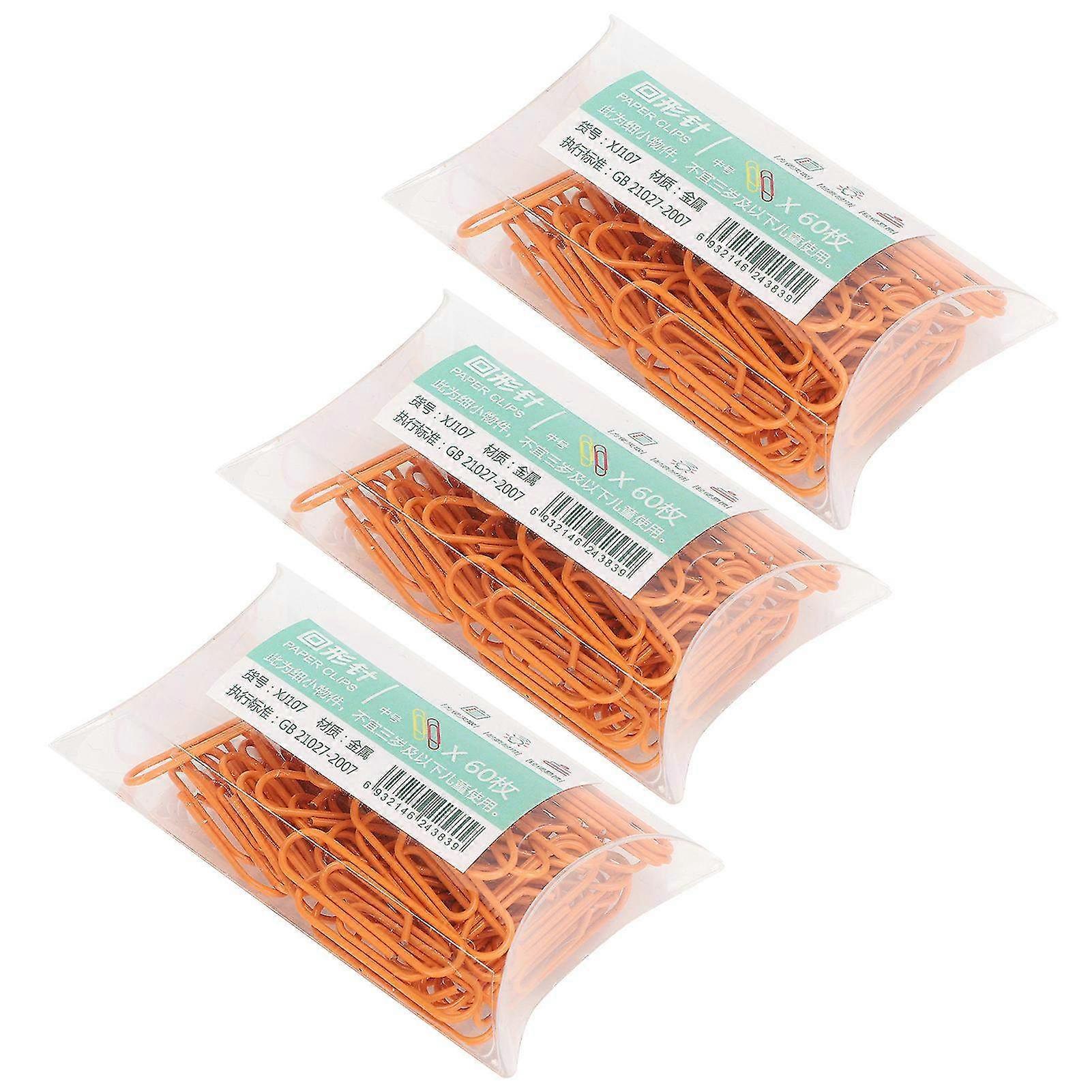 Cute Portable Small Orange Paper Clips in Pin Format - 100 Piece Set for Organizing Invoice Files & Paperwork