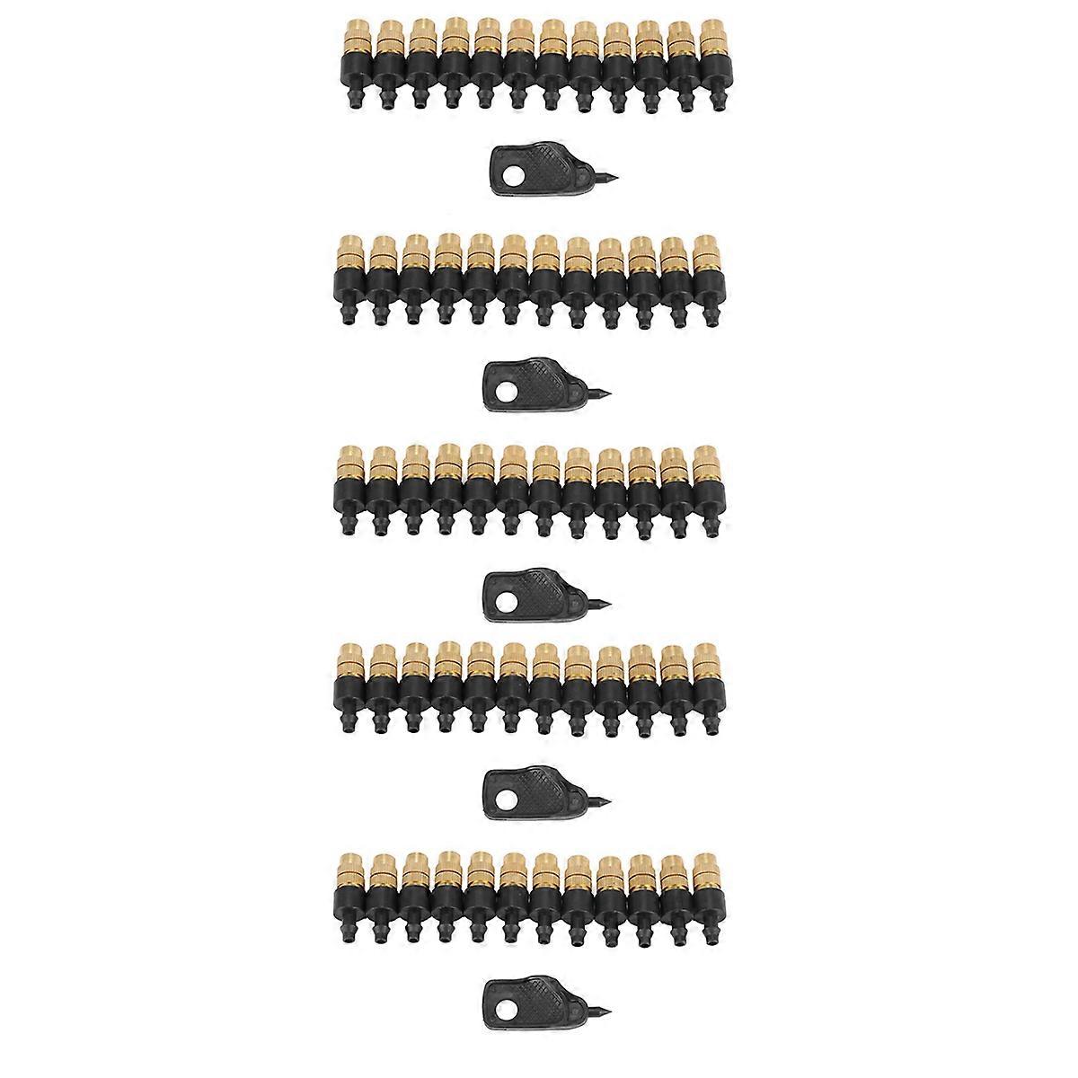 60 Set Copper Adjustable Nozzle Atomization Copper Capillary Effect Drip System on 1/4 Inch Barb