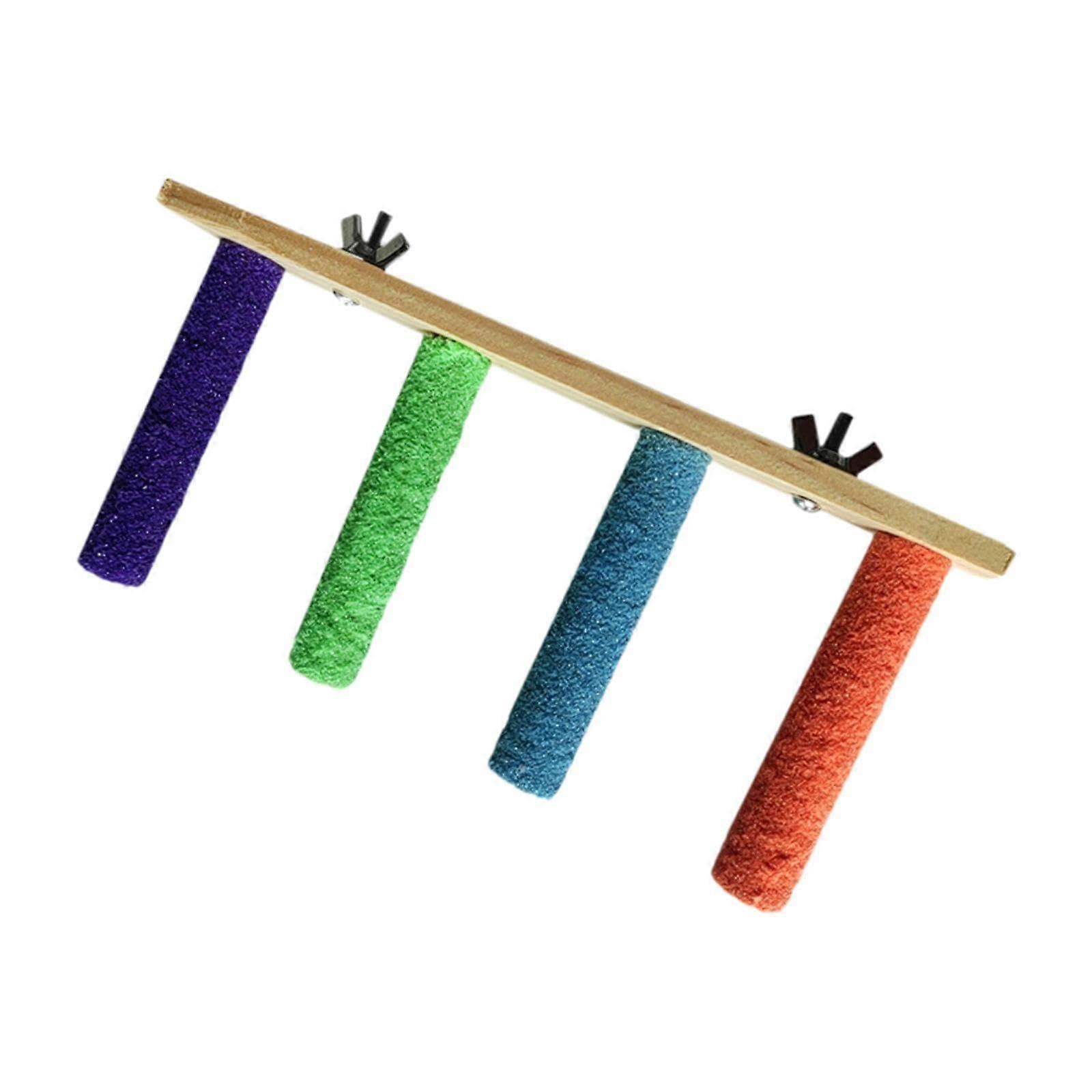 Parrot stand with window and shower toy, platform animals, beak loop ladder, playstand for budgies, lovebirds, cockatiels, 4tiered.