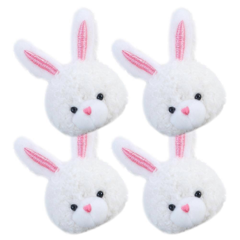 Bunny Phone Charm Plush Rabbit Cell Phone Case Charms Decoration Diy Accessories White 7X4.5X4.5CM 4Set