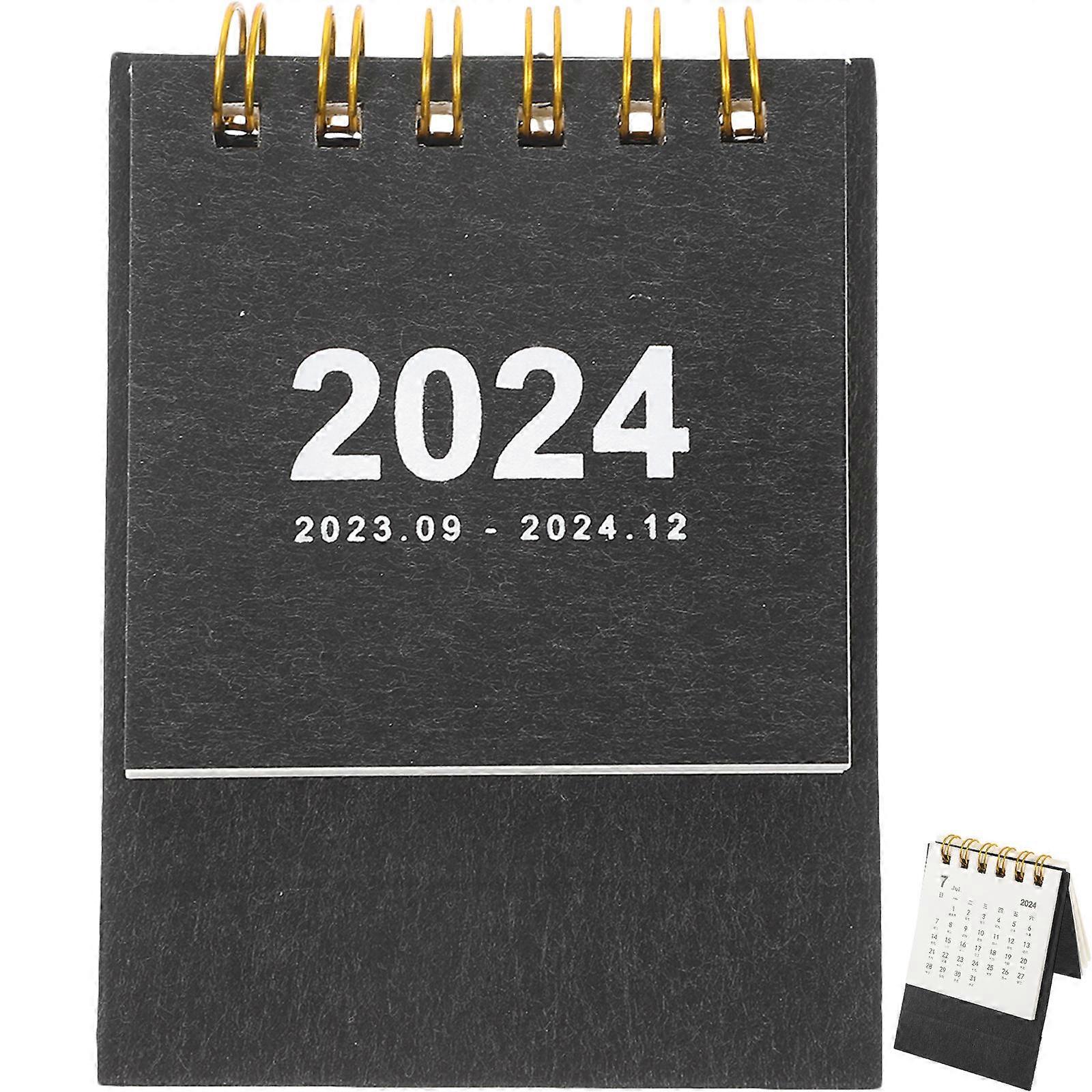 Black Paper Desk Calendar for Home Use with Workmanship and Design 7.5 x 5.5 inches