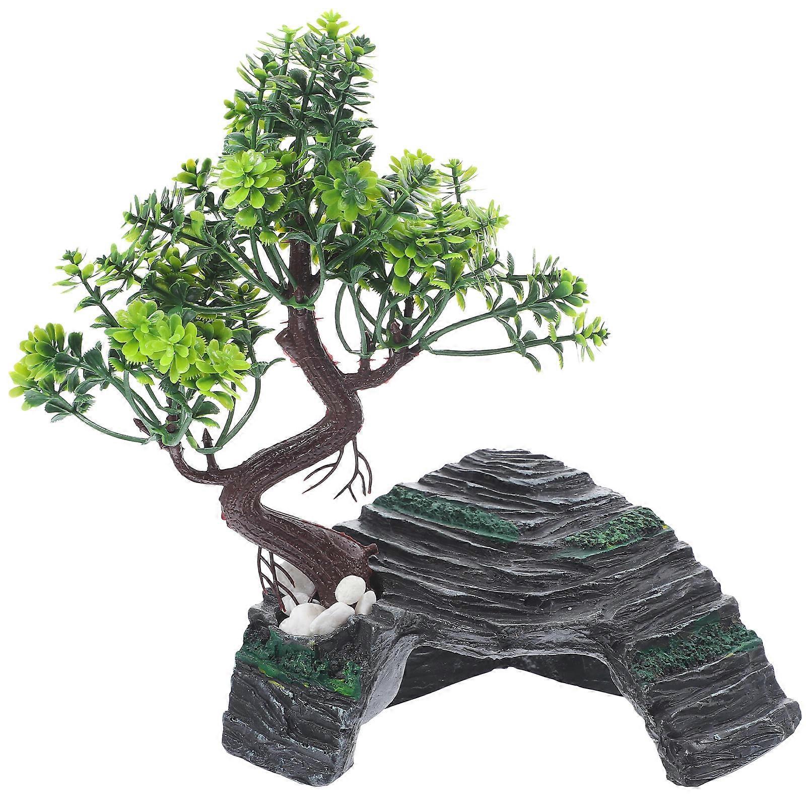 Unique Resin Reptile Cave Decor For Pet Owners Featuring Natural Rock Shape 12x7cm Ideal For Stress Relief 1 Set