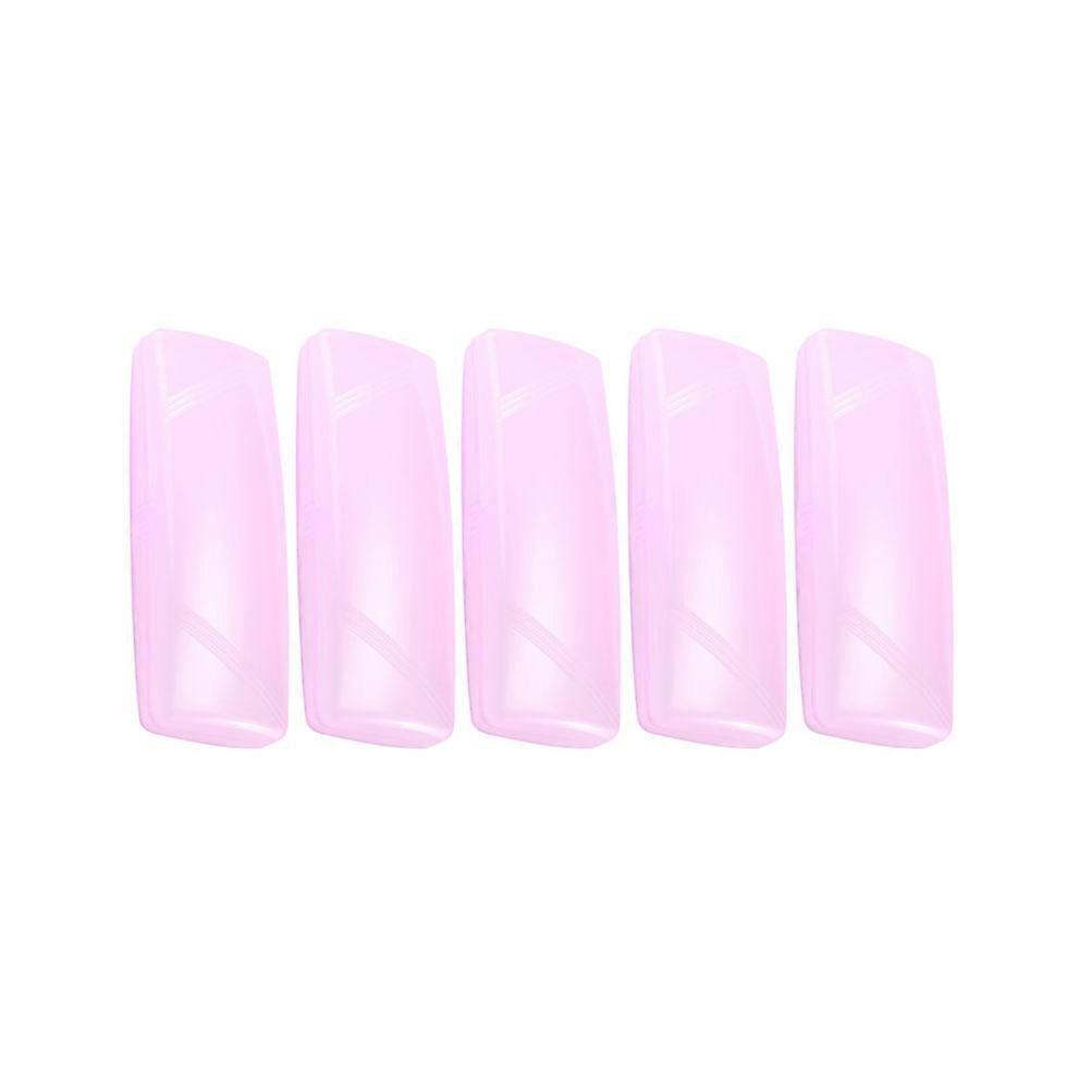 Plastic Glasses Box 5Pcs Pink with Scratch-Resistant Lining Eyeglasses Case for Storage Use