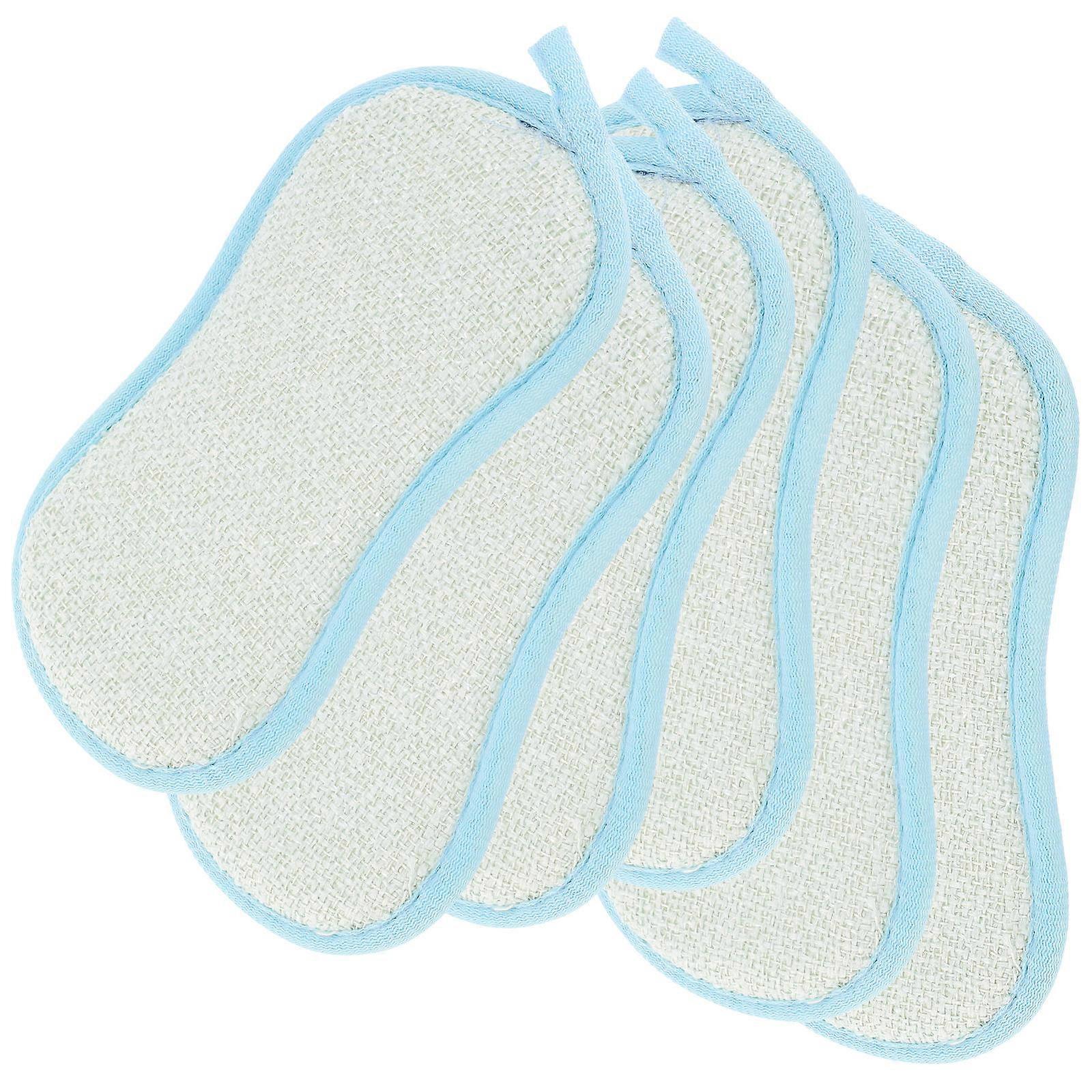 6Pcs Dual-Sided Kitchen Scrub Sponges For Family Kitchen Use Comfortable Bamboo Fibers And Sponge Material Blue