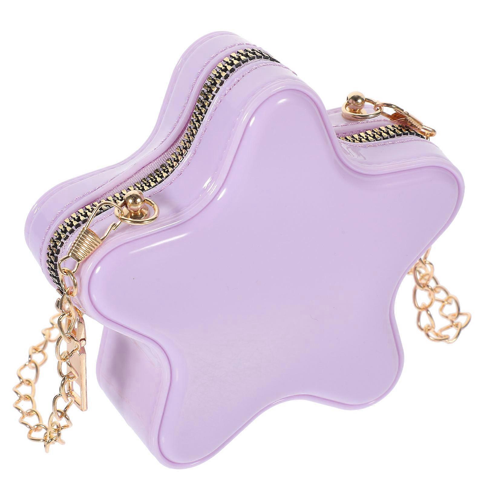Star Shaped Shoulder Bag For Women In Lavender Color With Chain Crossbody Design For Daily Use 1Pack