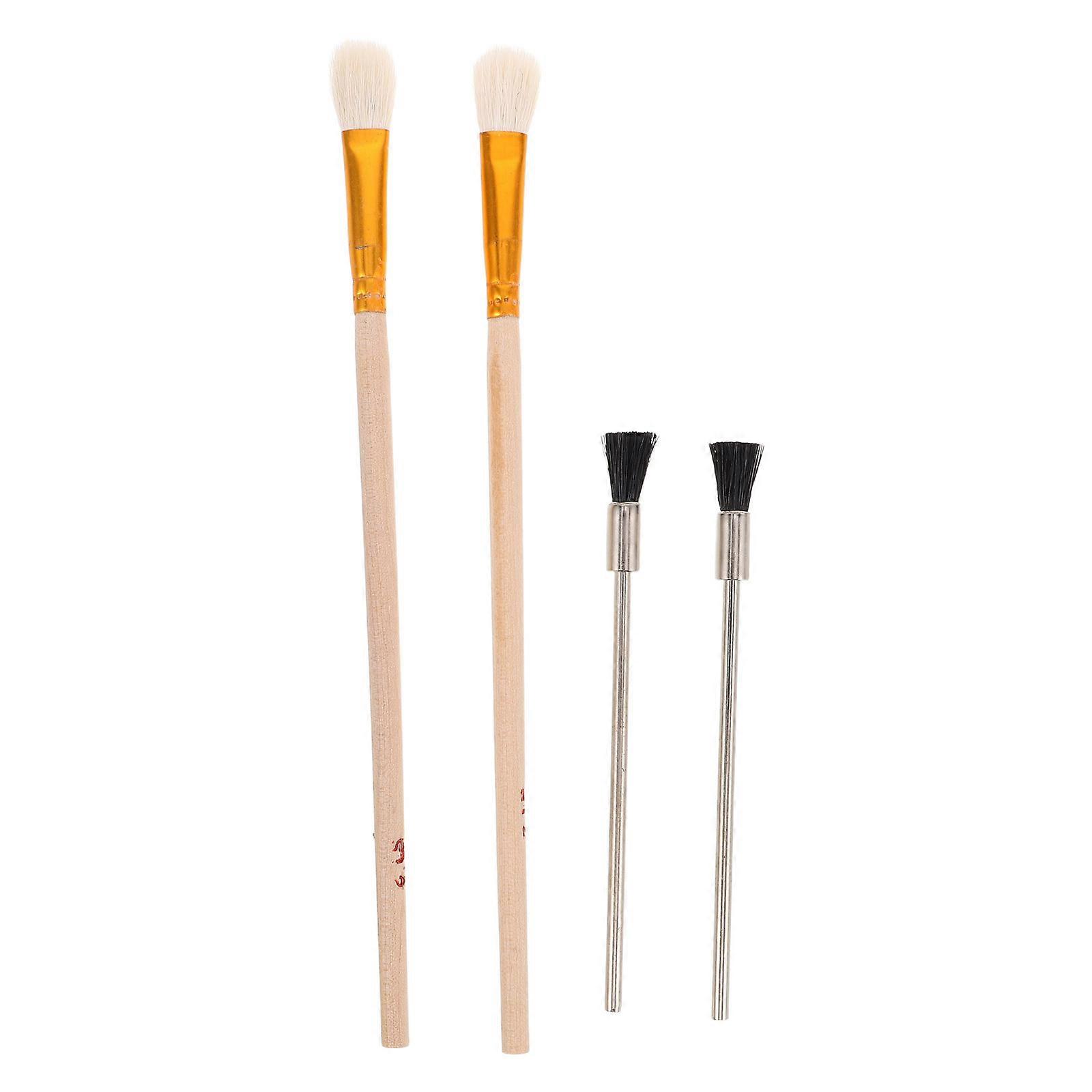 4 Piece Airbrush Cleaning Kit with Compact Brushes, Durable Metal Handles for Easy Maintenance and Optimal Performance by Artists & Professionals