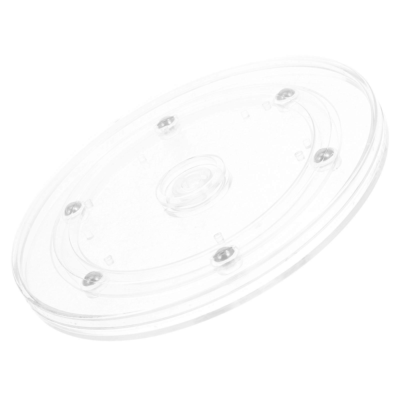 Roterande displaybricka 360 graders rotation dekorerad akrylbas för kök badrum tårta display transparent 1 set
