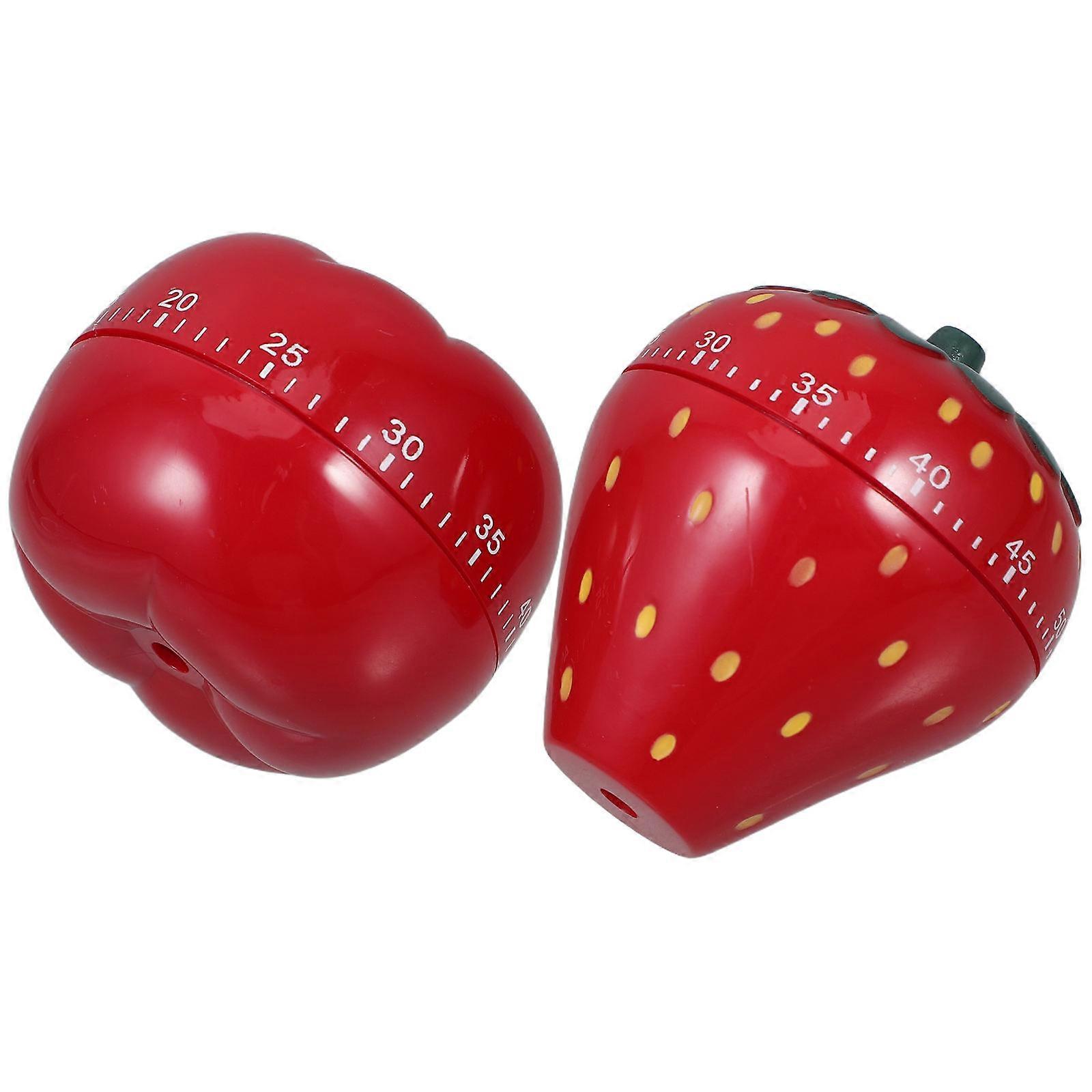 Mechanical Kitchen Timer 60 Minute Cute Strawberry and Persimmon Shapes Wind Up for Home Use ABS