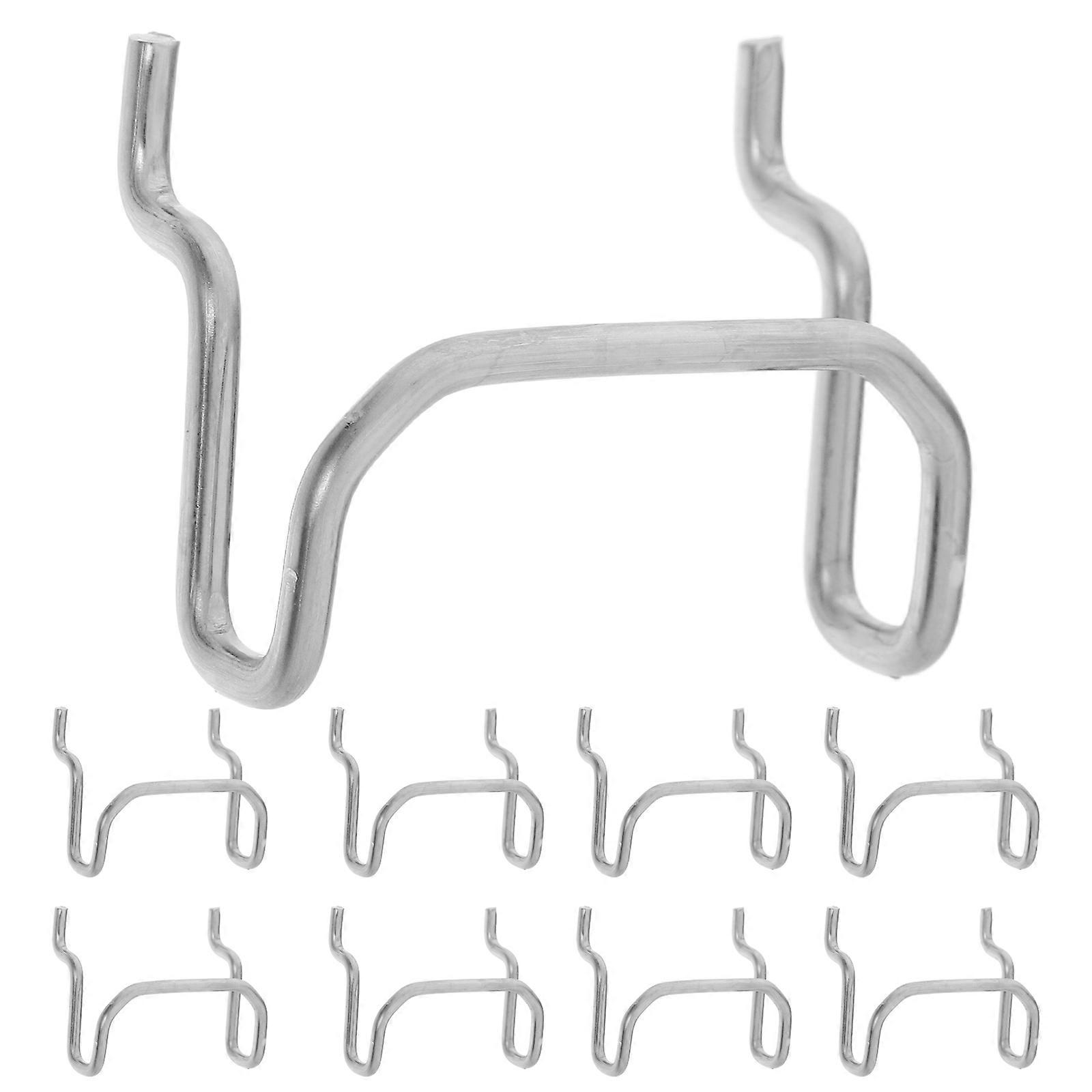 Stainless Steel Pegboard Hooks Set of 10 Heavy Duty Thickened Design for Kitchen Storage Bins and Tools Easy Installation for Enhanced Load