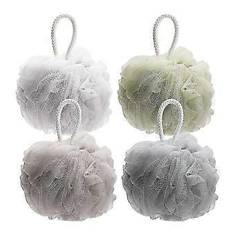 Slitesterke badesvamp Loofahs baller - 4-pakning for menn og kvinner, myk eksfolierende kroppsvask, st