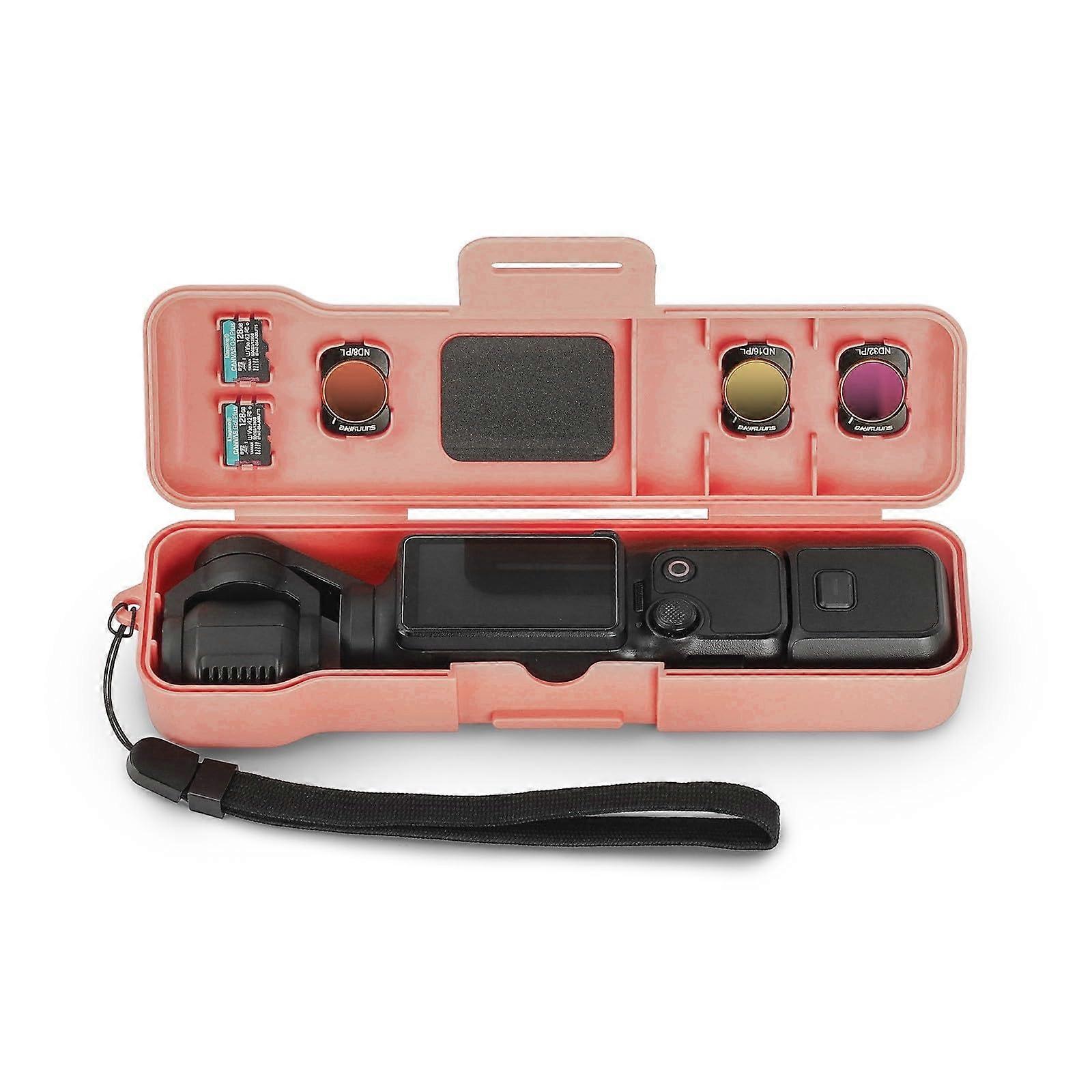 Hard Storage Case with Lanyard for Travel Drop Protection – Pink for DJI Osmo Pocket 3