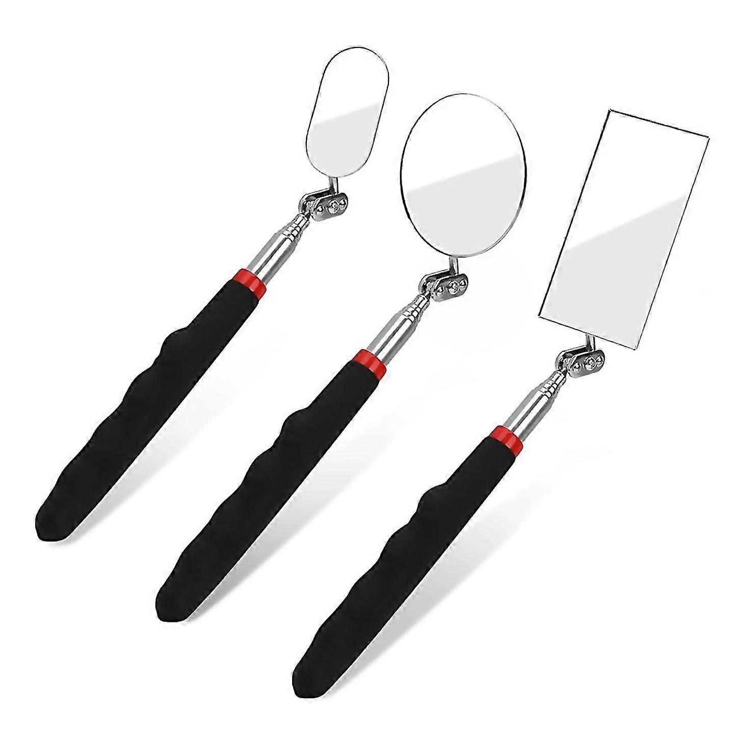 For 3 Pack Telescopic Inspection Mirror Mechanic Checking Mirror