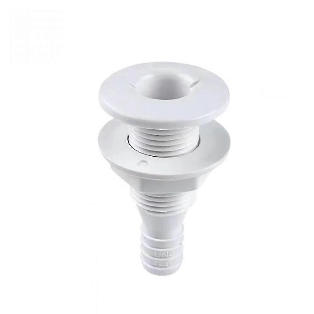 Marine Boat ABS Plastic Thru Hull Fitting Connector for 5/8, 3/4, 1 Inch Hose for Boat Drain Bilge Pump Plumbing