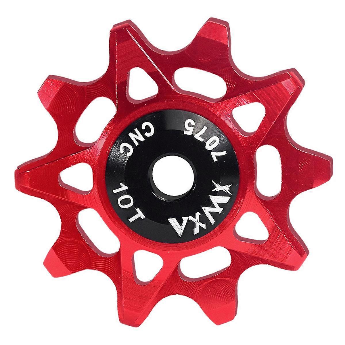 10T Derailleur Pulley Wheel with Positive Negative Teeth Ceramic Bearings Cycling Componen Red