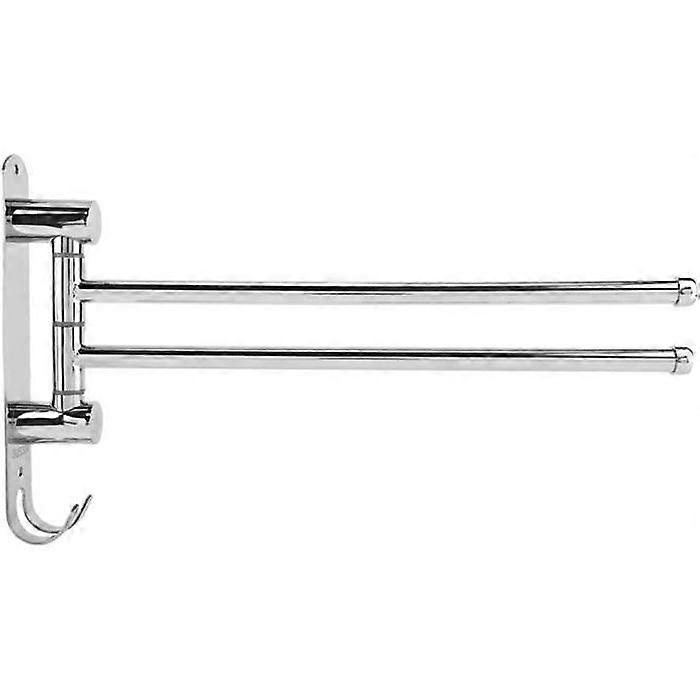 Stainless Steel Rotating Towel Rack with Hook (2 Rods) - LAT