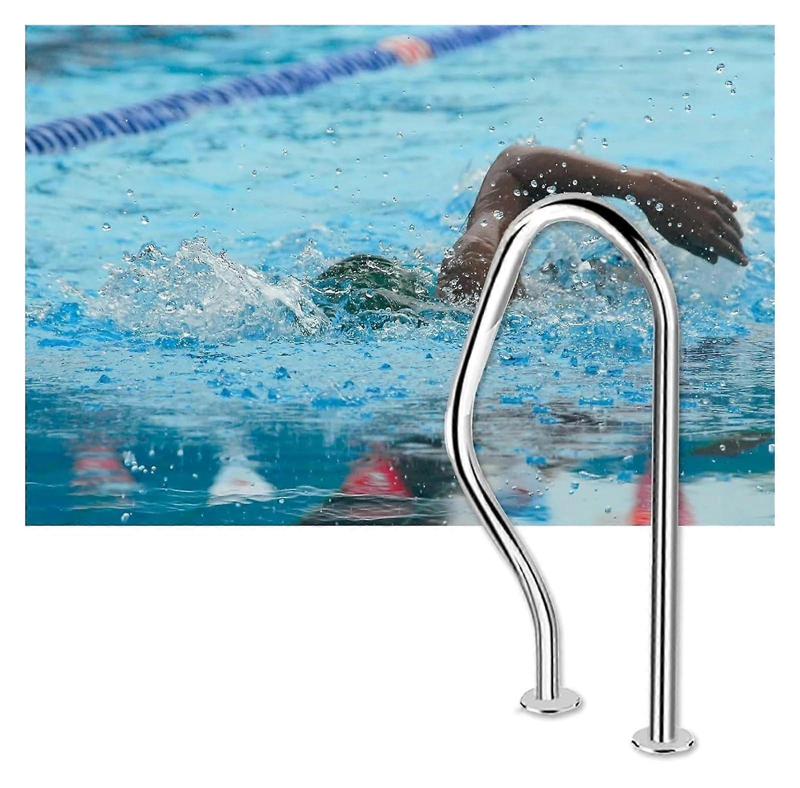 Pool Handrail Pool Rail Pool Stair Rail Stainless Steel Stair Step Railing Kit for In Ground Swimming Pools,Easy Mount Water Grab Bars for Adults