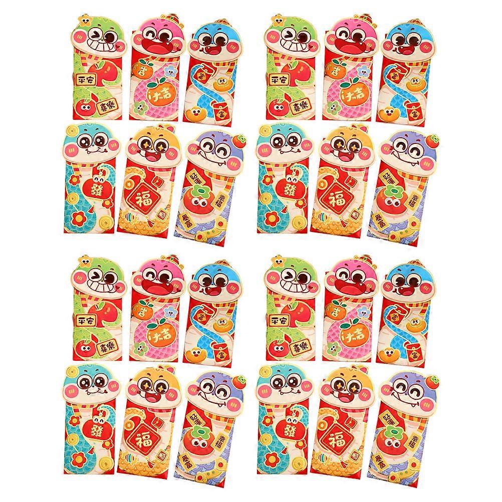 Lucky Money Packets Chinese Red Envelopes for Year of the Snake, Spring Festival, Weddings & Birthdays 24pcs Decorative Hong Bao Set