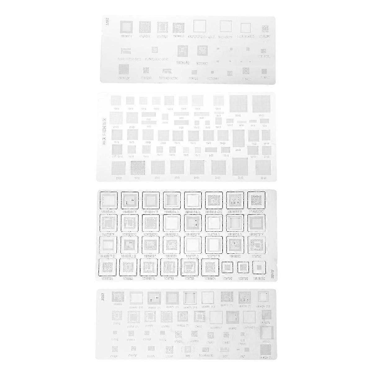 4pcs Universal Bga Stencil For Mtk Cpu Ram Pm Power Ic Reball Pin Direct Heat Template