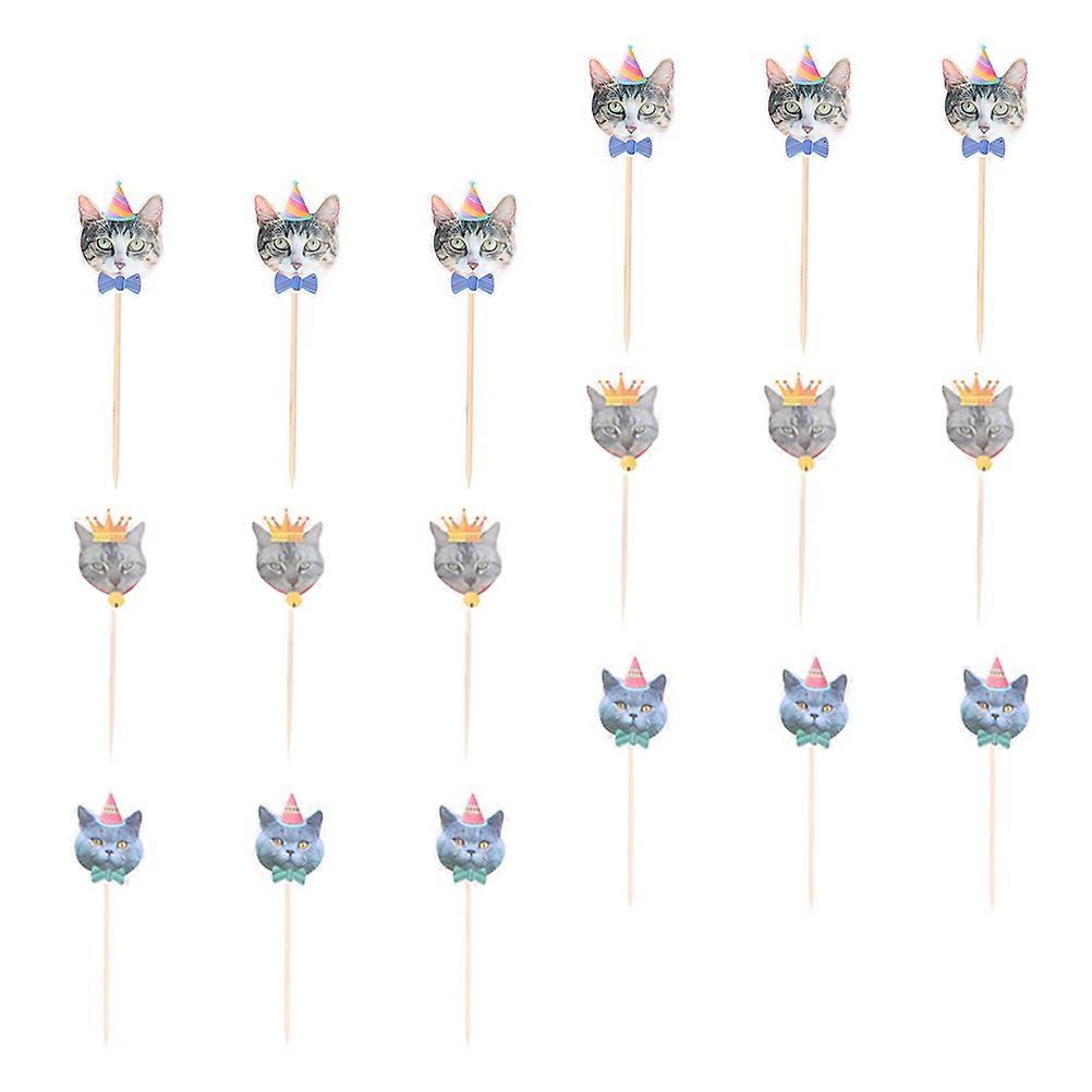 Πρόσωπο γάτας διακόσμησης γατών για την υλική διακόσμηση εγγράφου παγωτού 48Pcs