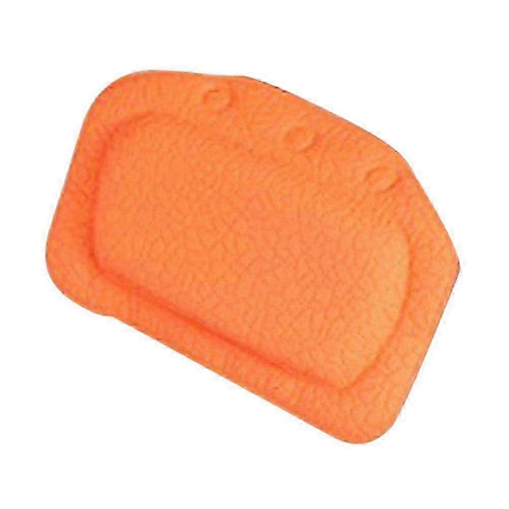 Waterproof Bath Pillow with Suction Cups - Soft Orange Headrest Cushion for Relaxing in the Tub