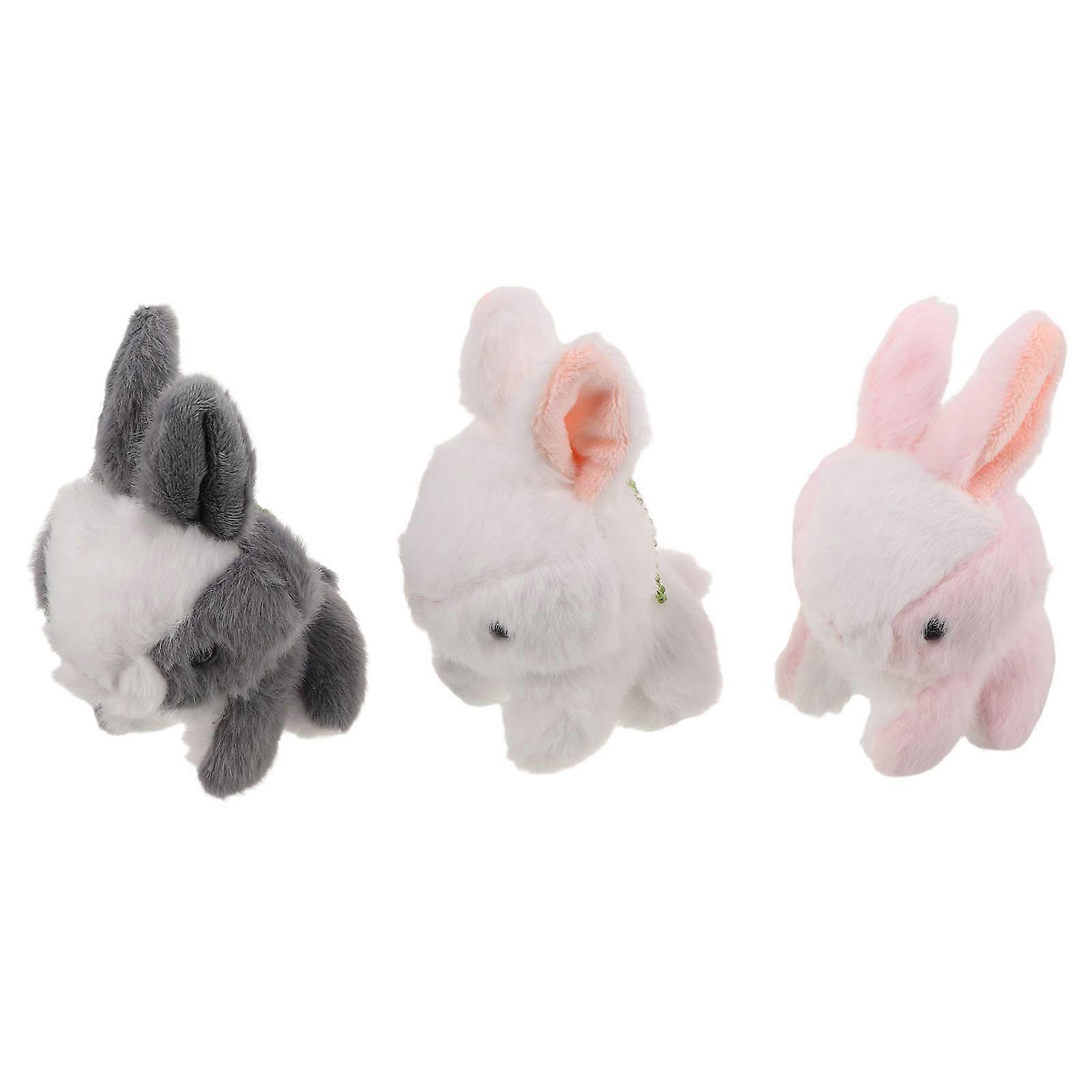 Mini Bunny Plush Keychain for Decoration 3Pcs Soft Rabbit Bag Charms