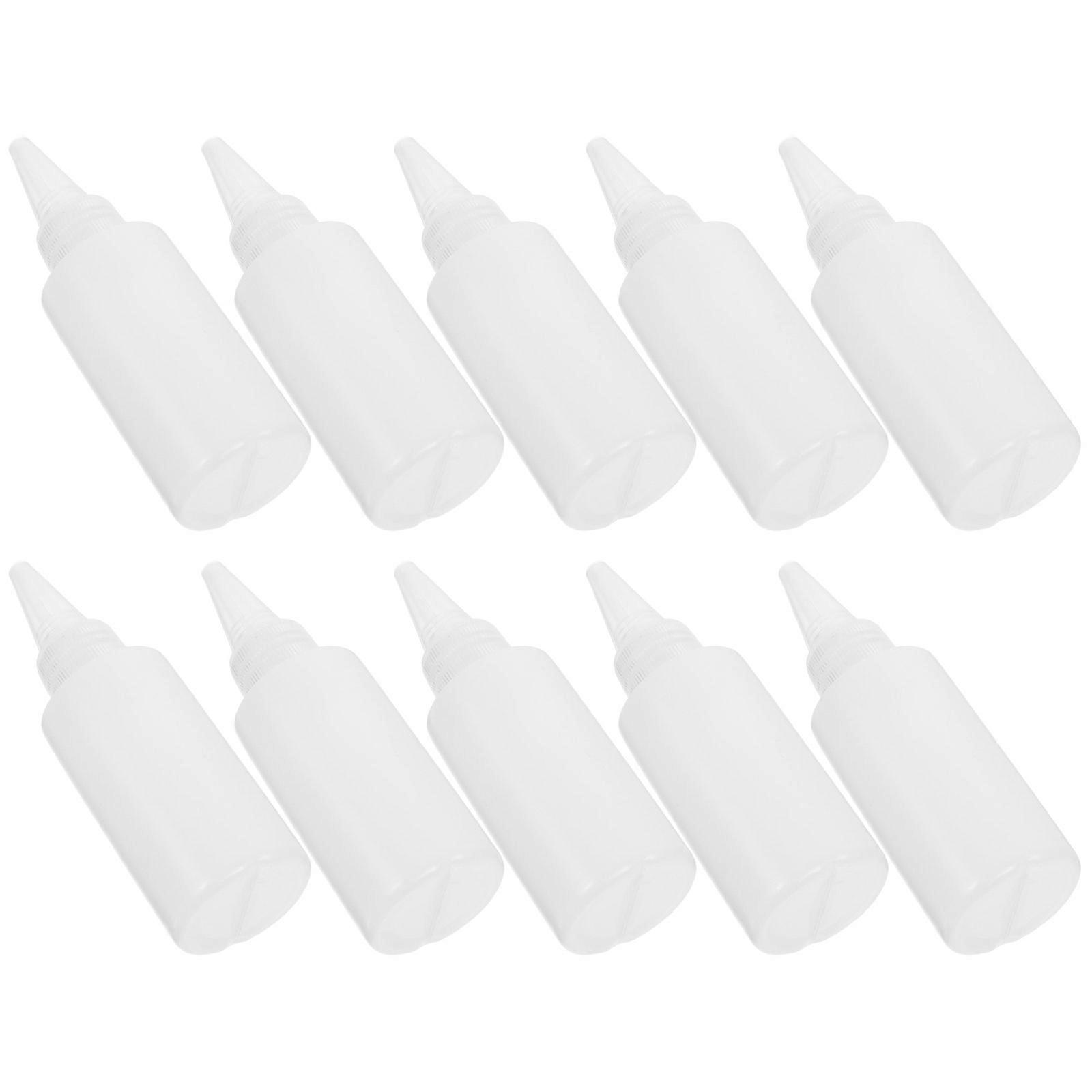 Pigment Dispenser Bottles for Industrial Adhesives White Plastic Pointed Head Refillable 100Pcs